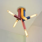OSRAM Decor Straw ceiling light, 5-bulb, steel, colourful, E27