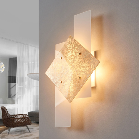 Applique Bandiera décorée à la feuille d'or, 63 cm