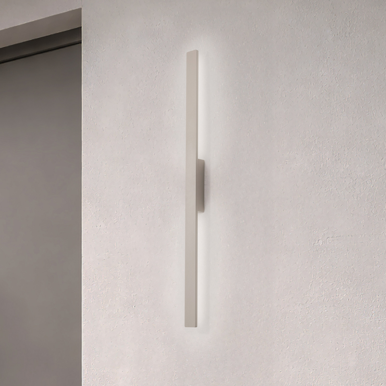 Euluna LED zidna svjetiljka Demi M, pijesak, aluminij, visina 100 cm, IP54 - pijesak, bijeli