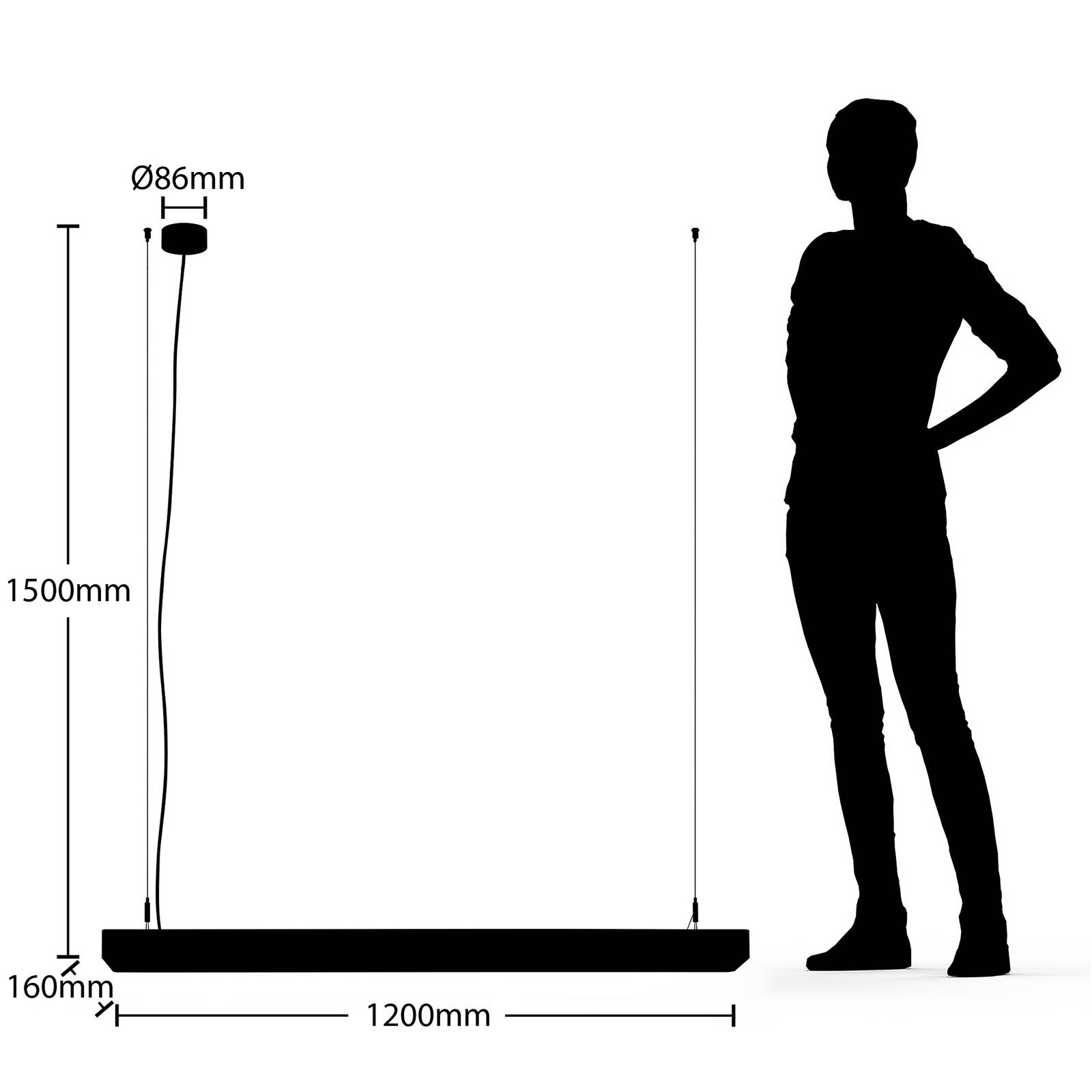 Arcchio Susi lampa wisząca biurowa LED, biała, 120 cm, 4000K, DALI