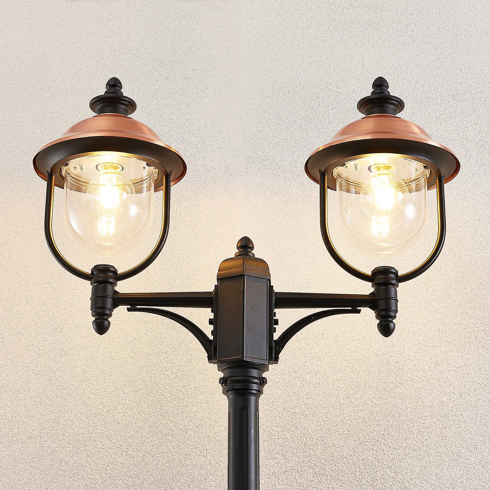 Lindby Clint lamp post, 2-bulb