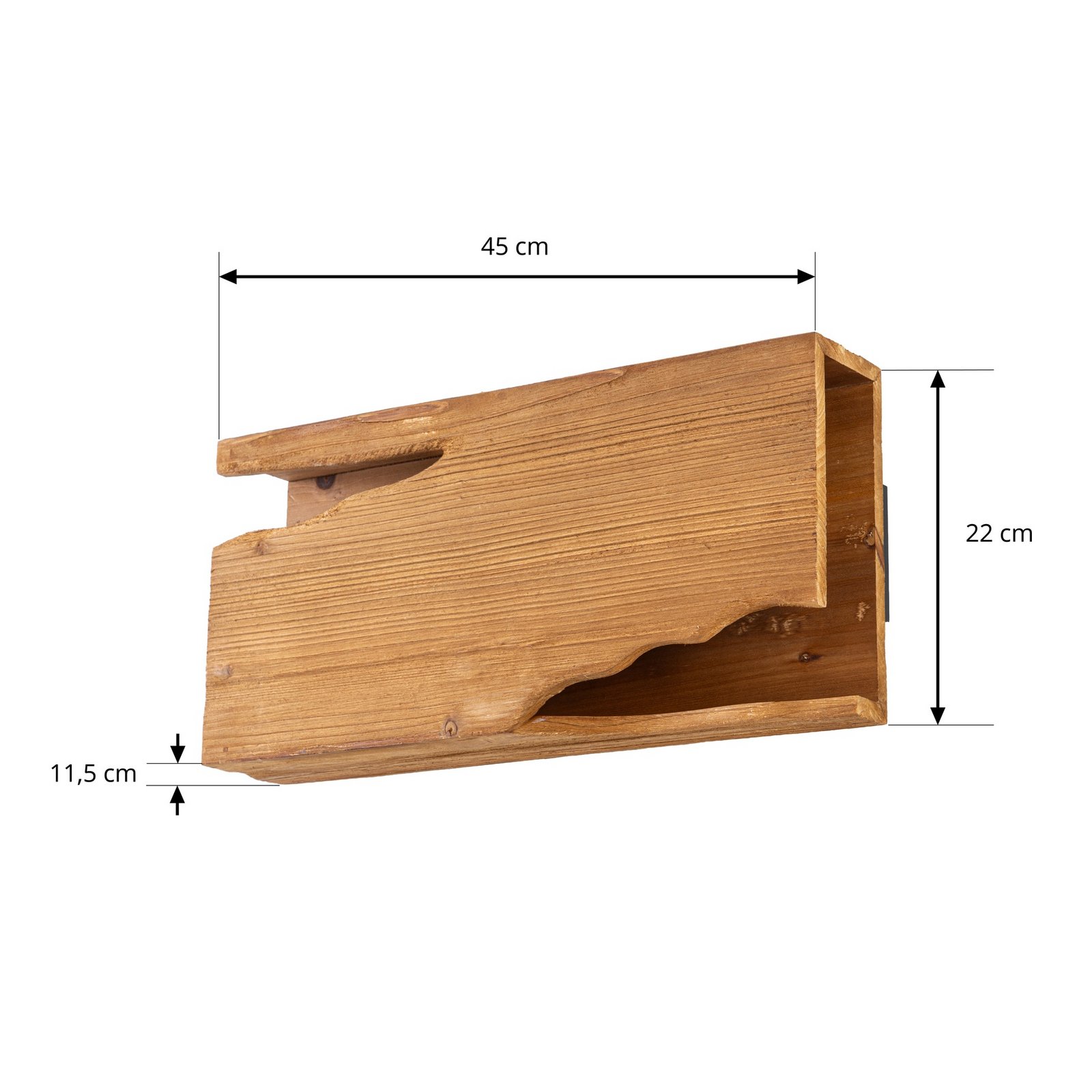 Lucande Wandleuchte Tarry, Holz, Breite 45 cm, 2 x E14
