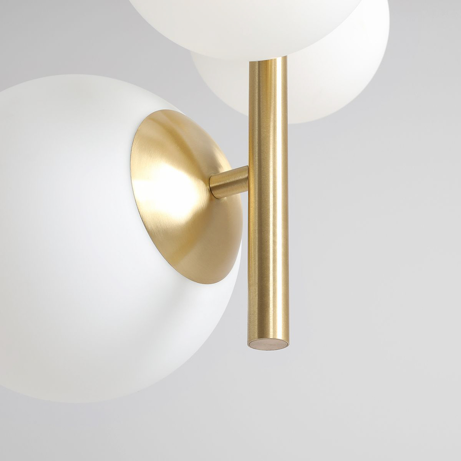 Joel pendant light, brass/white, 4-bulb