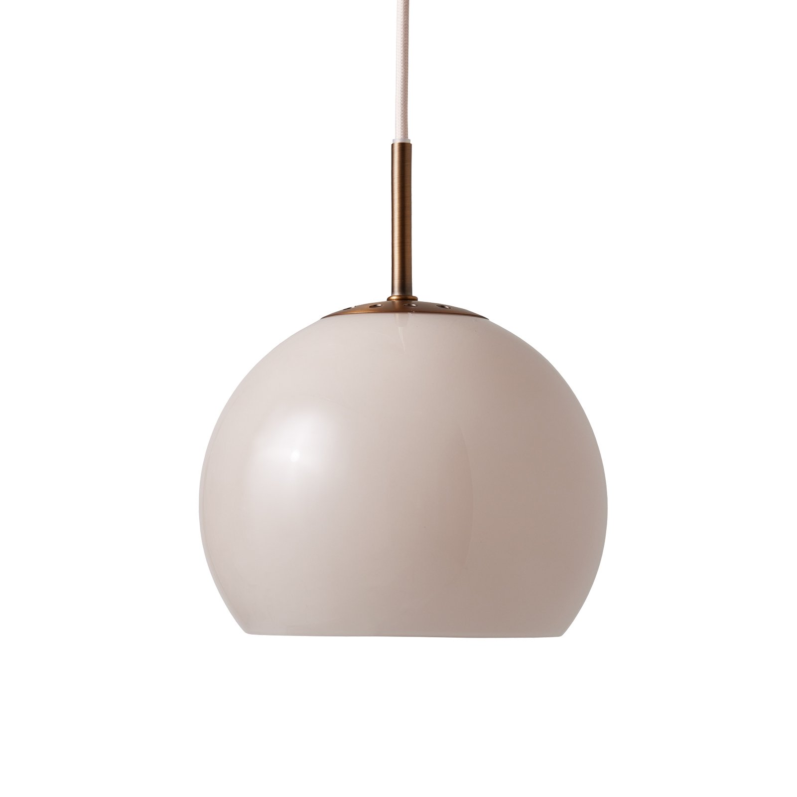 FRANDSEN hanging light Ball, sand grey, Ø 18 cm, glass