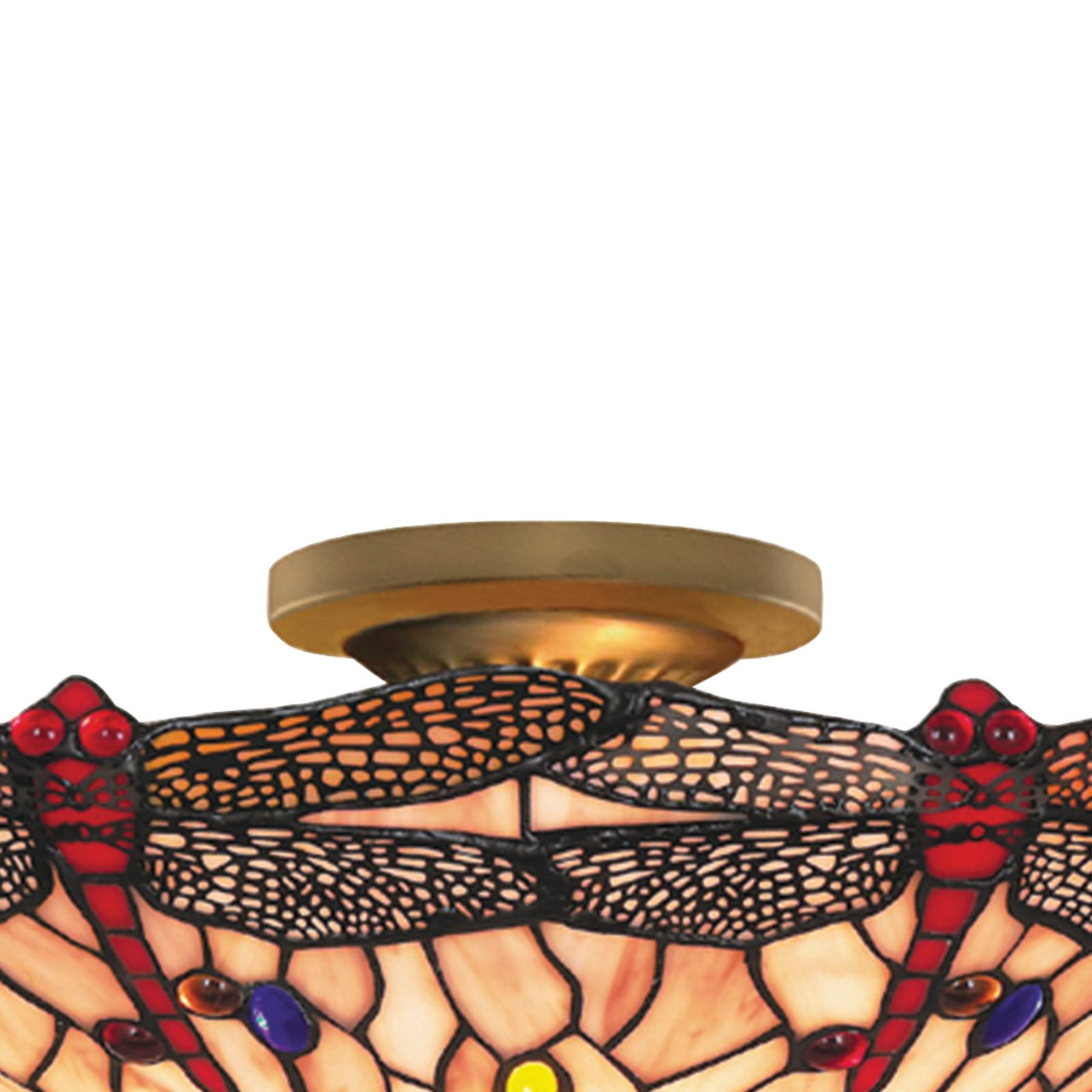 Lampa sufitowa Dragonfly w stylu Tiffany