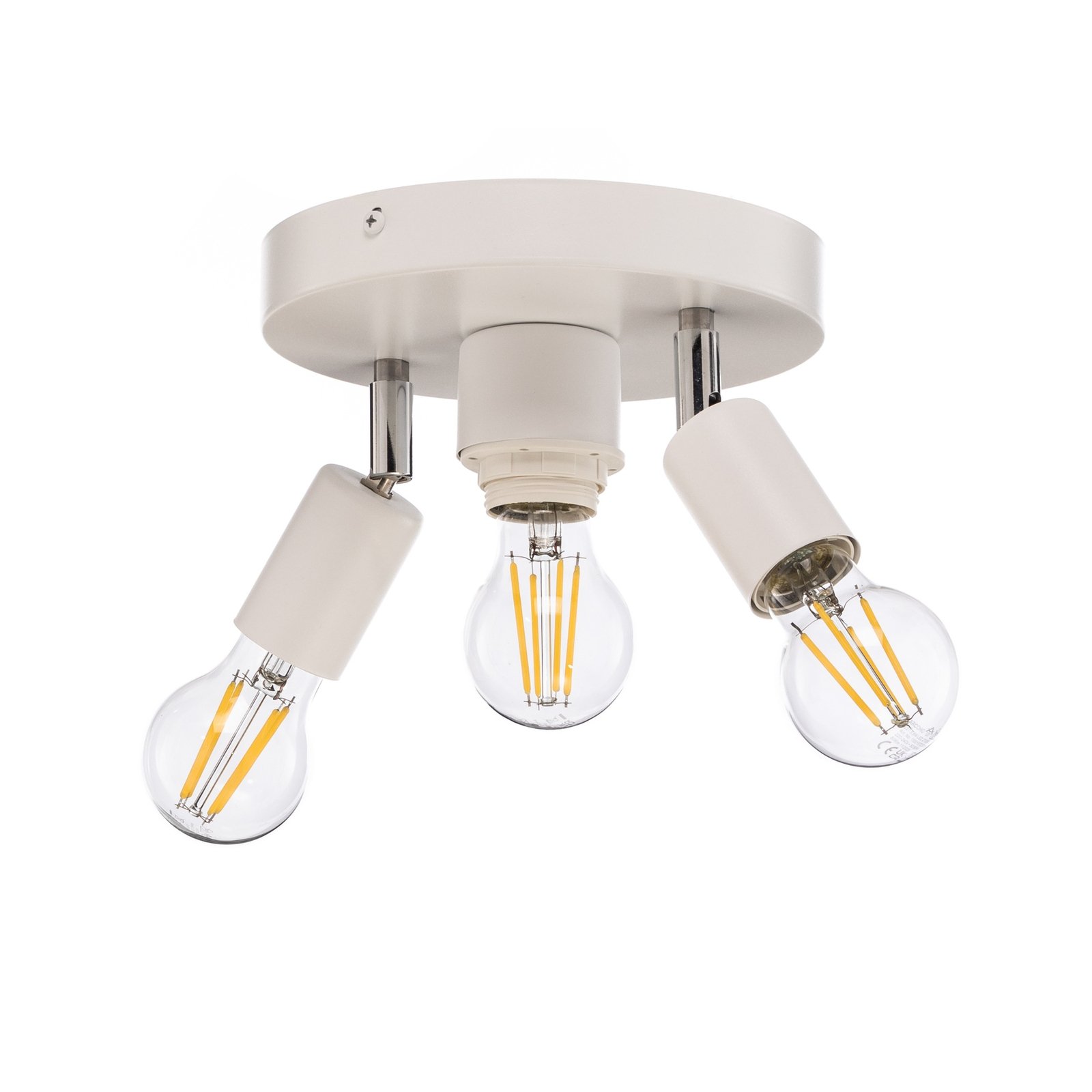 Centro plafondlamp, wit, 3-lamps, metaal, Ø 19,5 cm