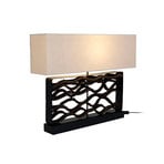 Lampada da tavolo TREMITI NERO nero/beige, altezza 67 cm, legno/tessuto