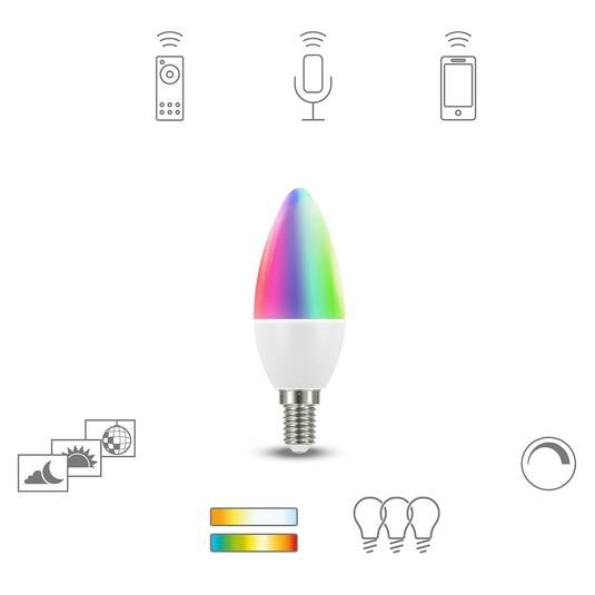 Müller Licht tint white+color -LED-lamppu E14 6W