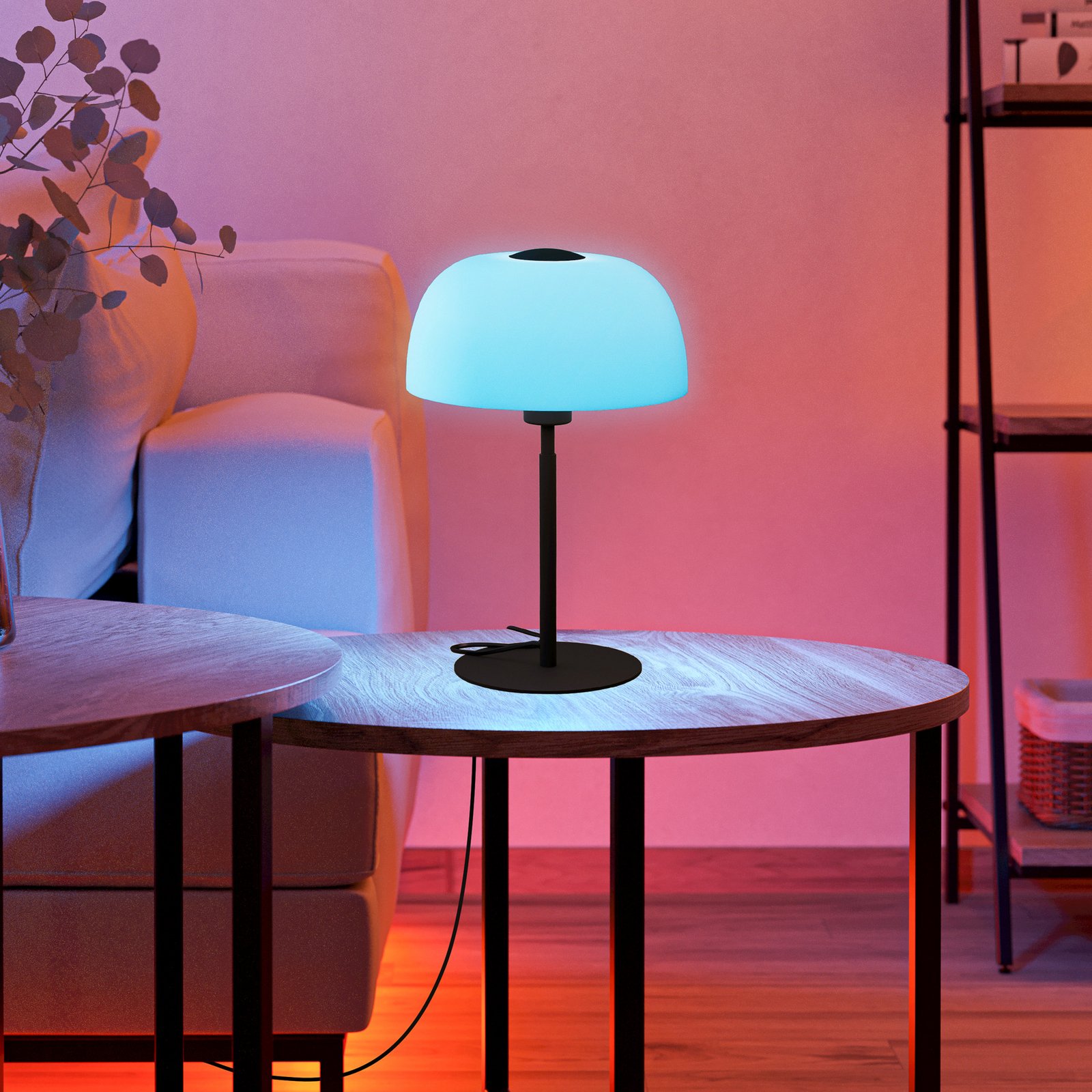 Tischleuchte Solo 2, Milchglas/schwarz