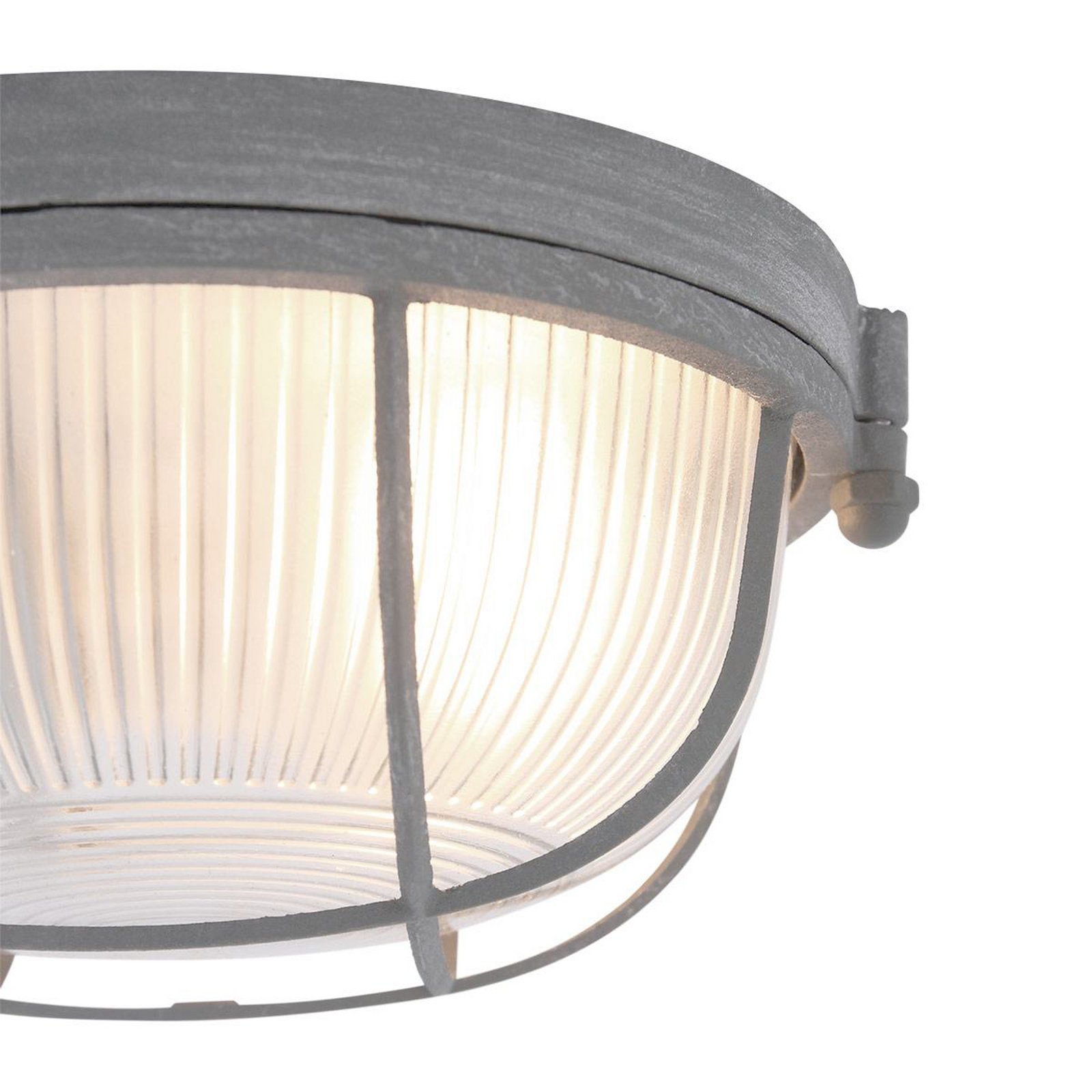 Deckenleuchte Lisanne, grau, Ø 17 cm, Metall, Glas, E27