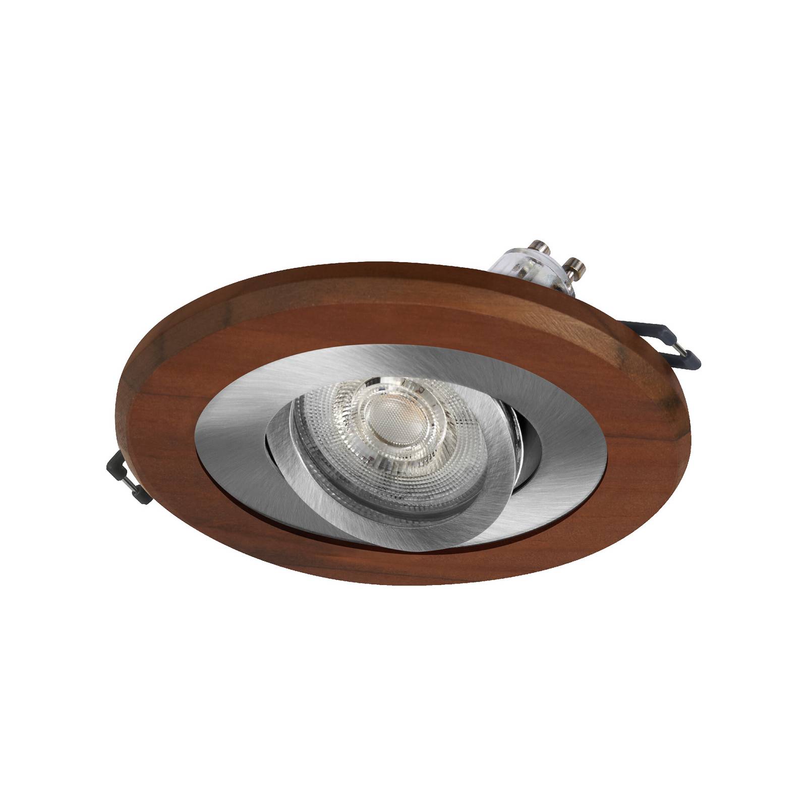 OSRAM Einbauspot, holz dunkel/nickel, Ø 12 cm, GU10-LED