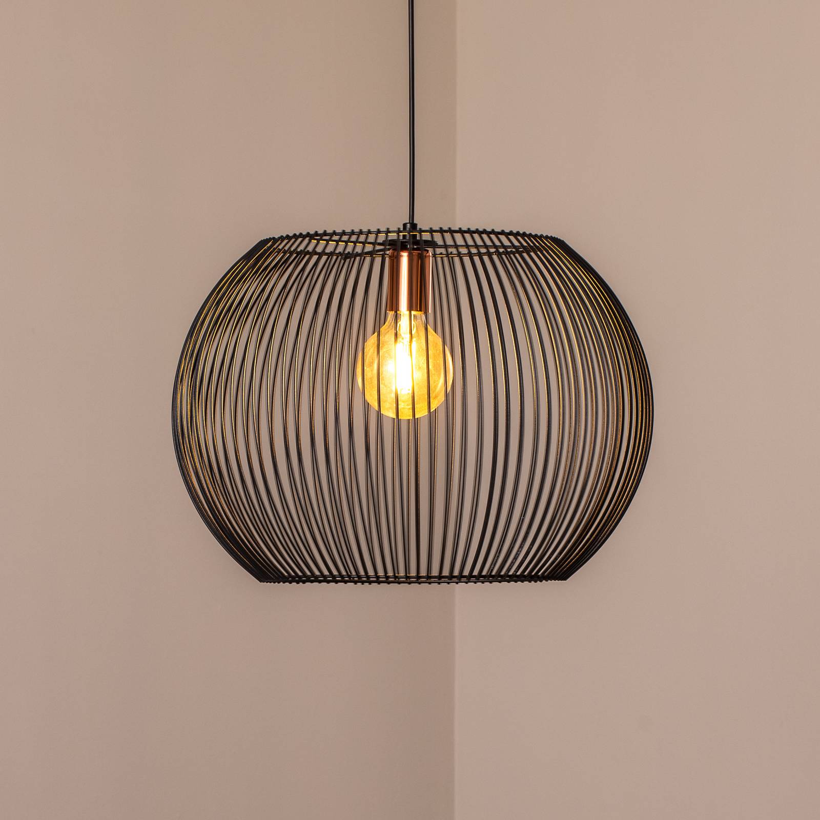 Hängeleuchte Cordano, schwarz, Ø 48 cm, Metall günstig online kaufen