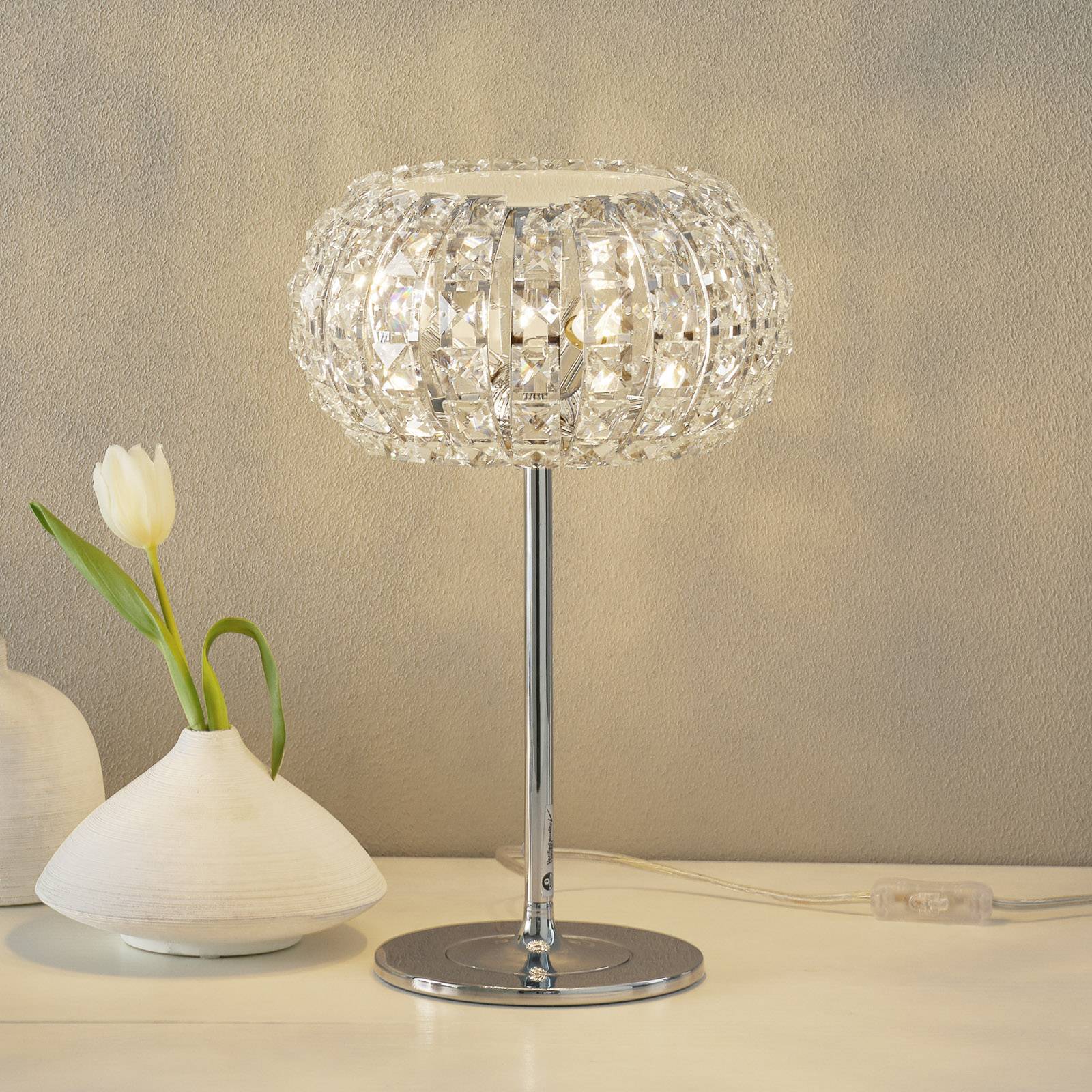 Schuller Valencia Lampe à poser DIAMOND dotée de cristaux 24 cm