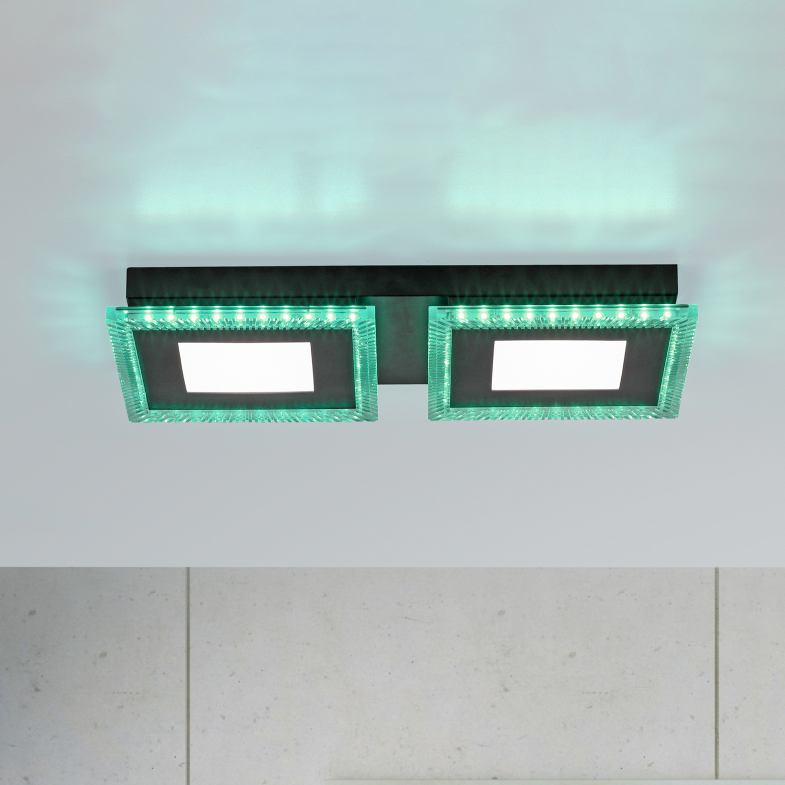 Plafonnier LED Acri CCT RVB télécommande 44x20 cm