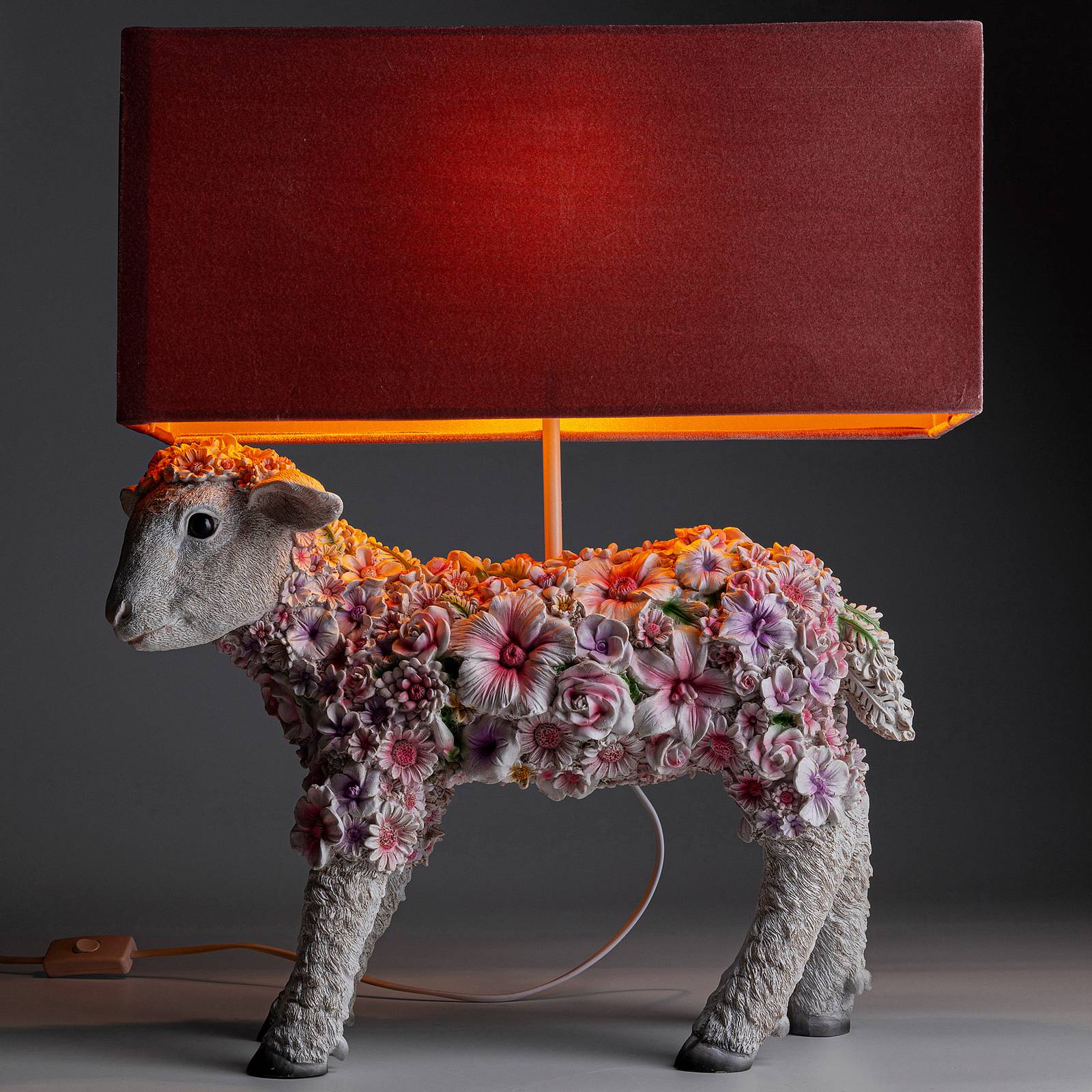 KARE Animal Flower Sheep lampe à poser rose
