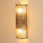 Aplique de pared «Nature», yute, altura 40 cm, tejido, luz hacia arriba/hacia