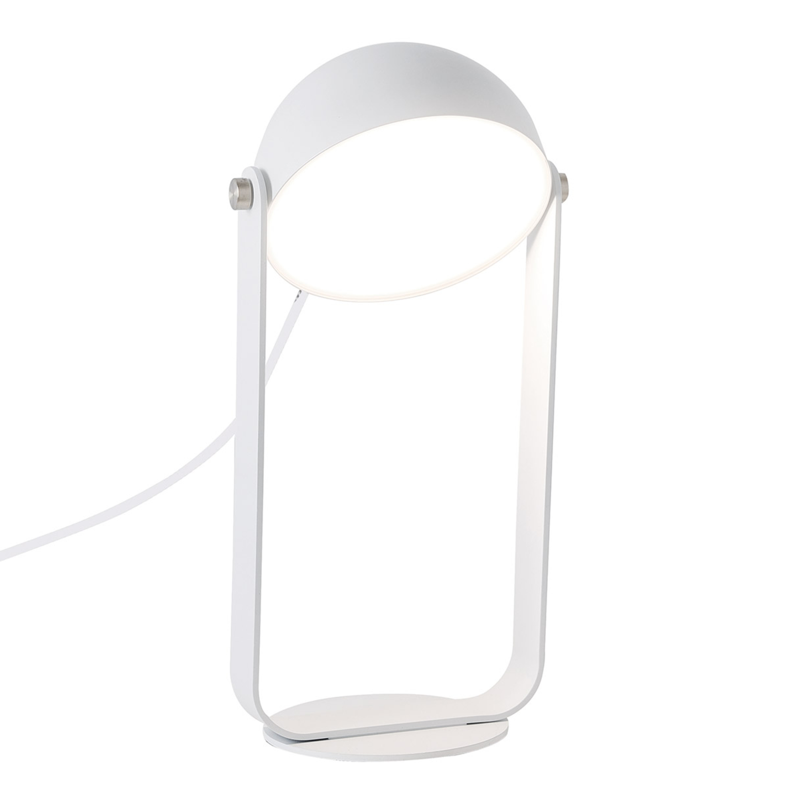 LED-pöytälamppu Hemi, käännettävä, valkoinen