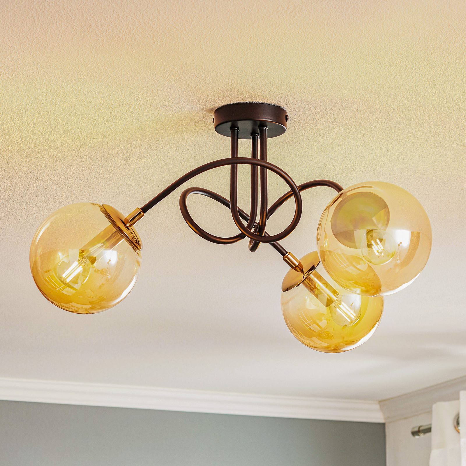 Tiford ceiling light, black canopy