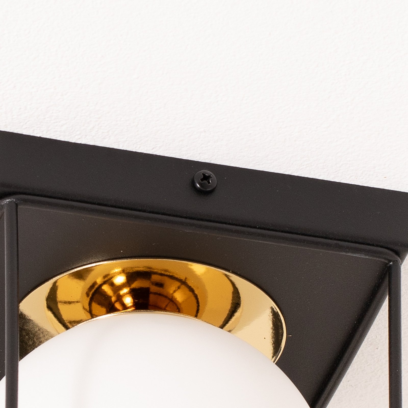 Deckenleuchte Aroma, 1-flammig, schwarz/weiß/gold, Stahl
