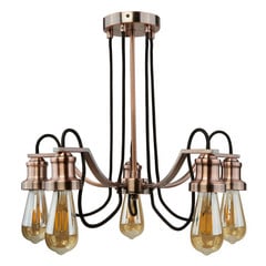 Stravagante lampada sosp Celi 5 luci rame anticato