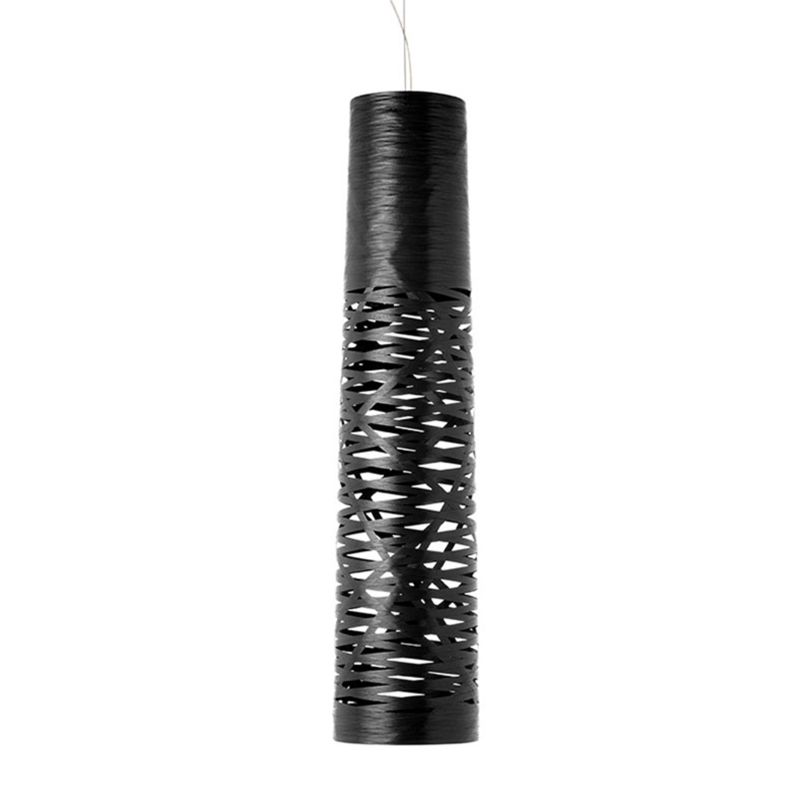 FOSCARINI Foscarini Tress media hanging light, black, for Living / Dining Room, fibreglass composite material, metal, aluminium, E27, 100 W, energy efficiency: A++, H: 110 cm