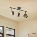 Lindby Strahler Jyla, schwarz, 2.700 K, 3-flg., GX53