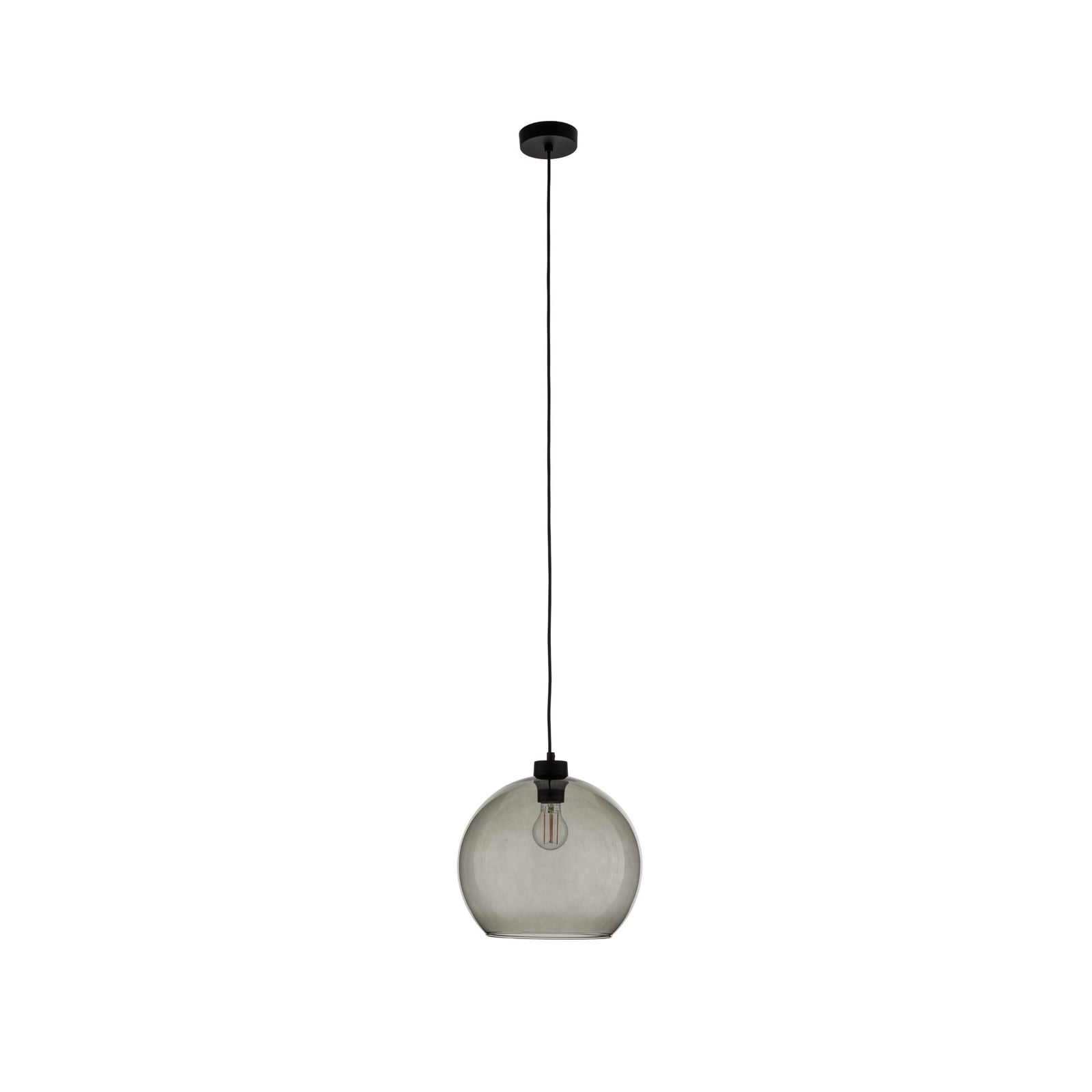 Lampada a sospensione Cubus Ø 30 cm, vetro grigio fumo, E27
