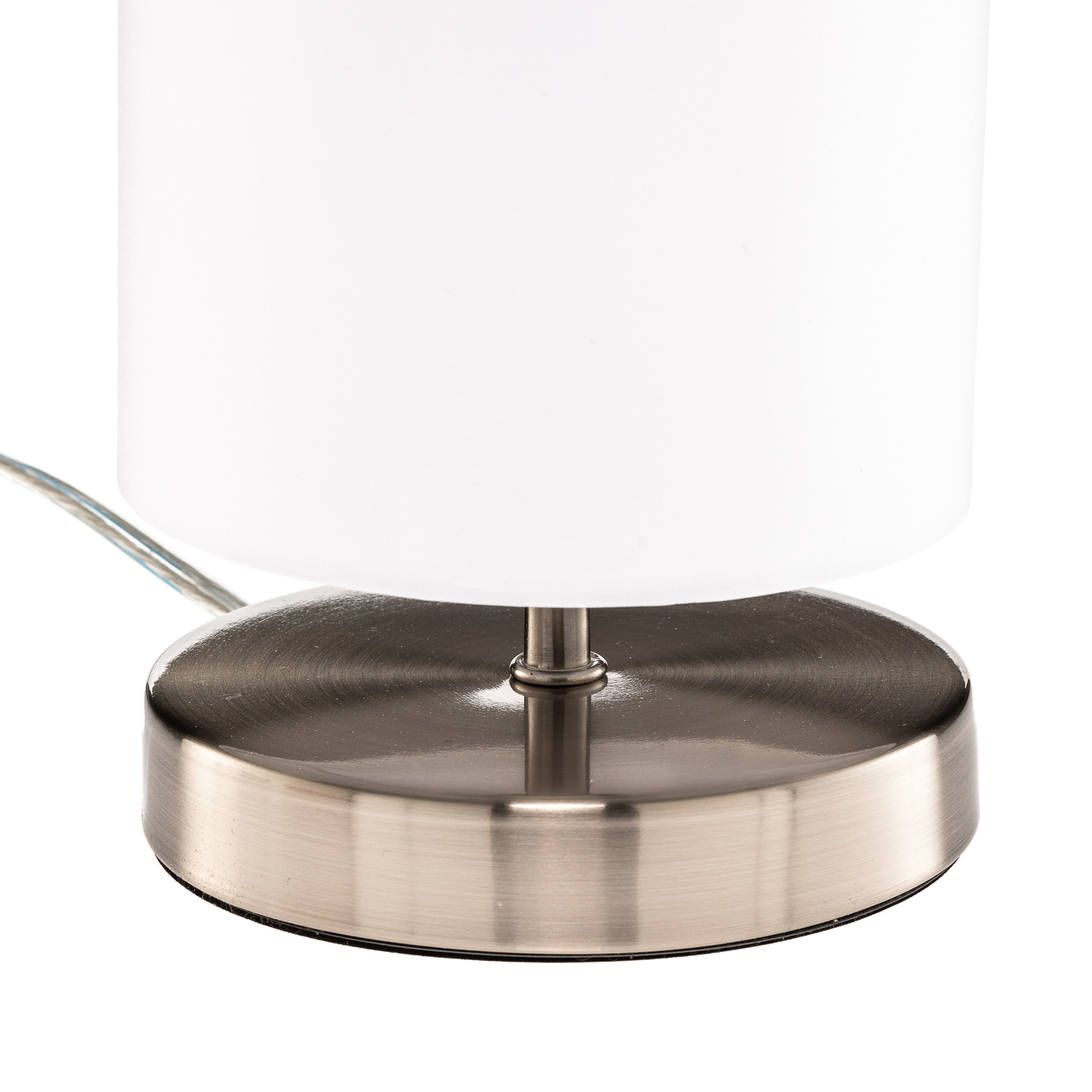 Bílá textilní stolní lampa Claire