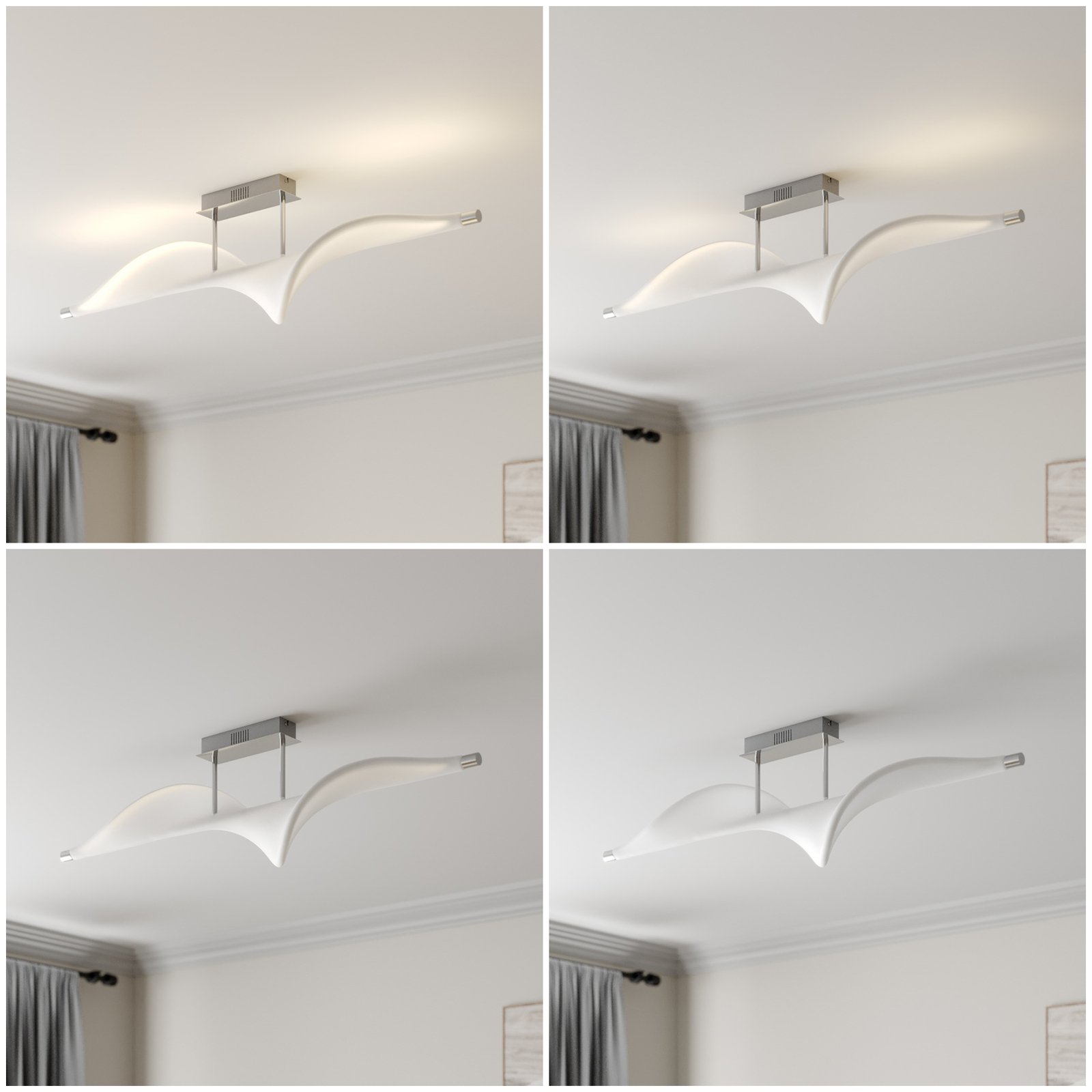Edano LED Plafonnier White/Chrome - Lucande