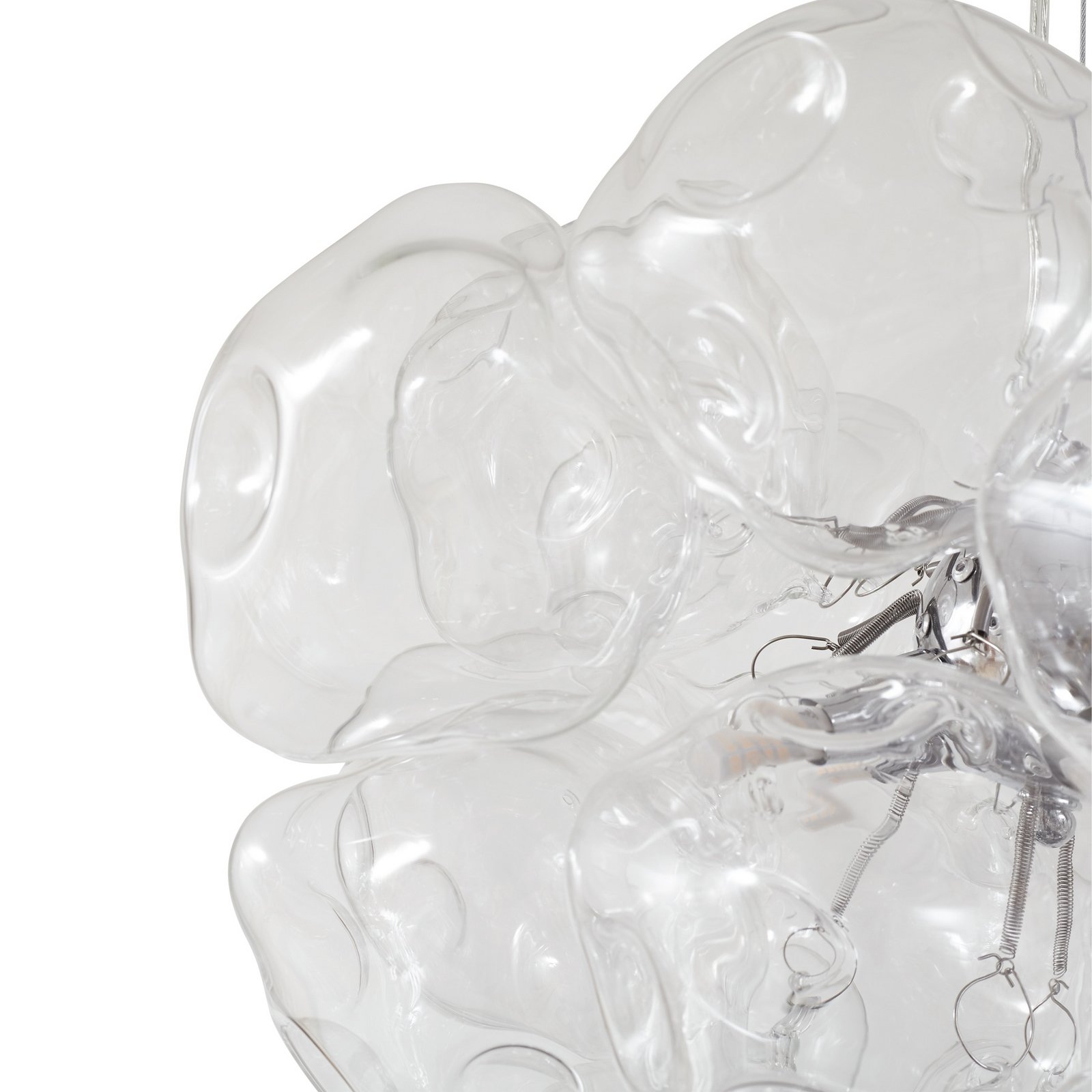 Lucande Diborah pendant light, clear, Ø 43 cm, glass, G9
