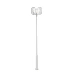 Candeeiro de exterior Siveta, altura 240 cm, 3 lâmpadas, cinzento claro -