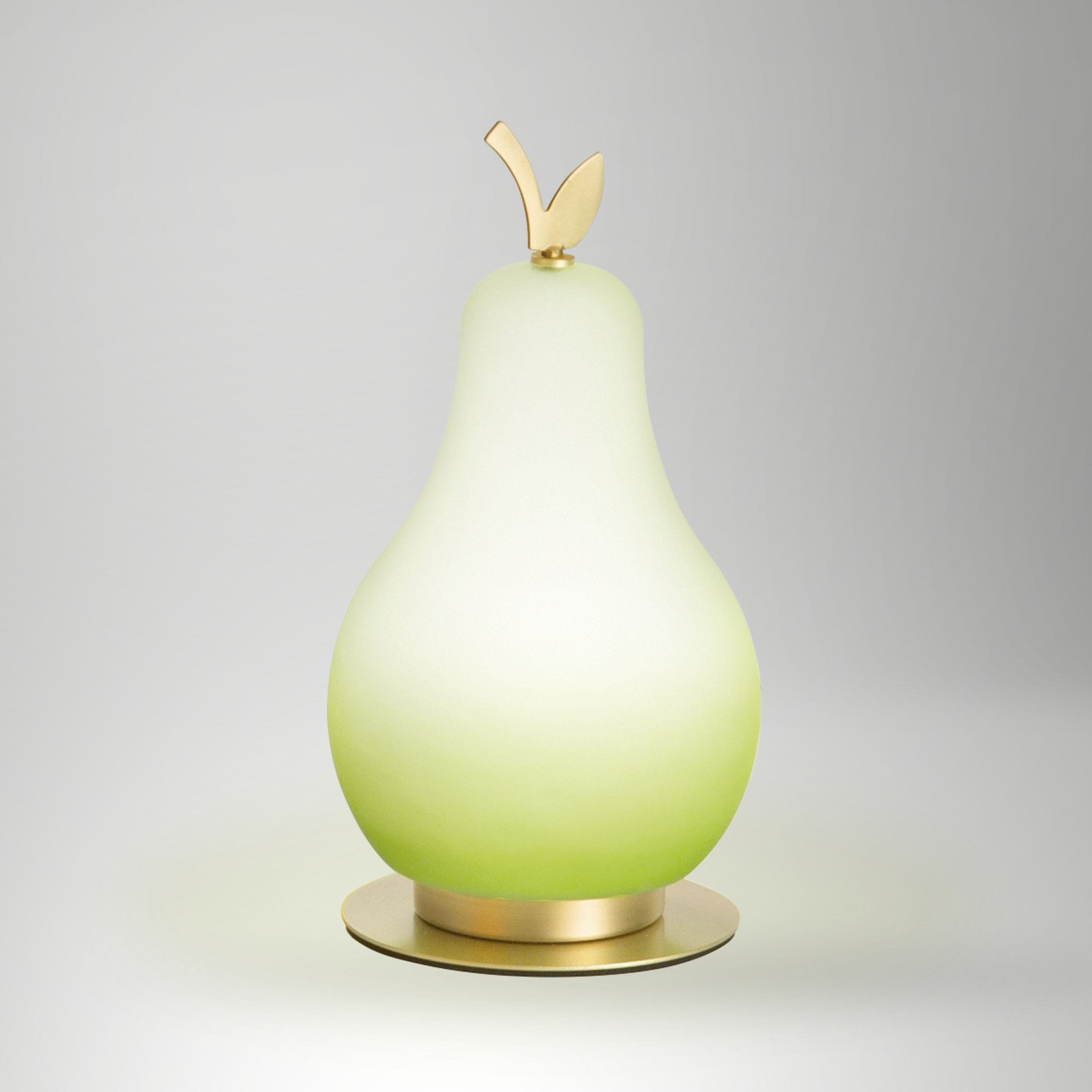 Lampe de table LED Wilma, vert/laiton, forme poire, intensité variable