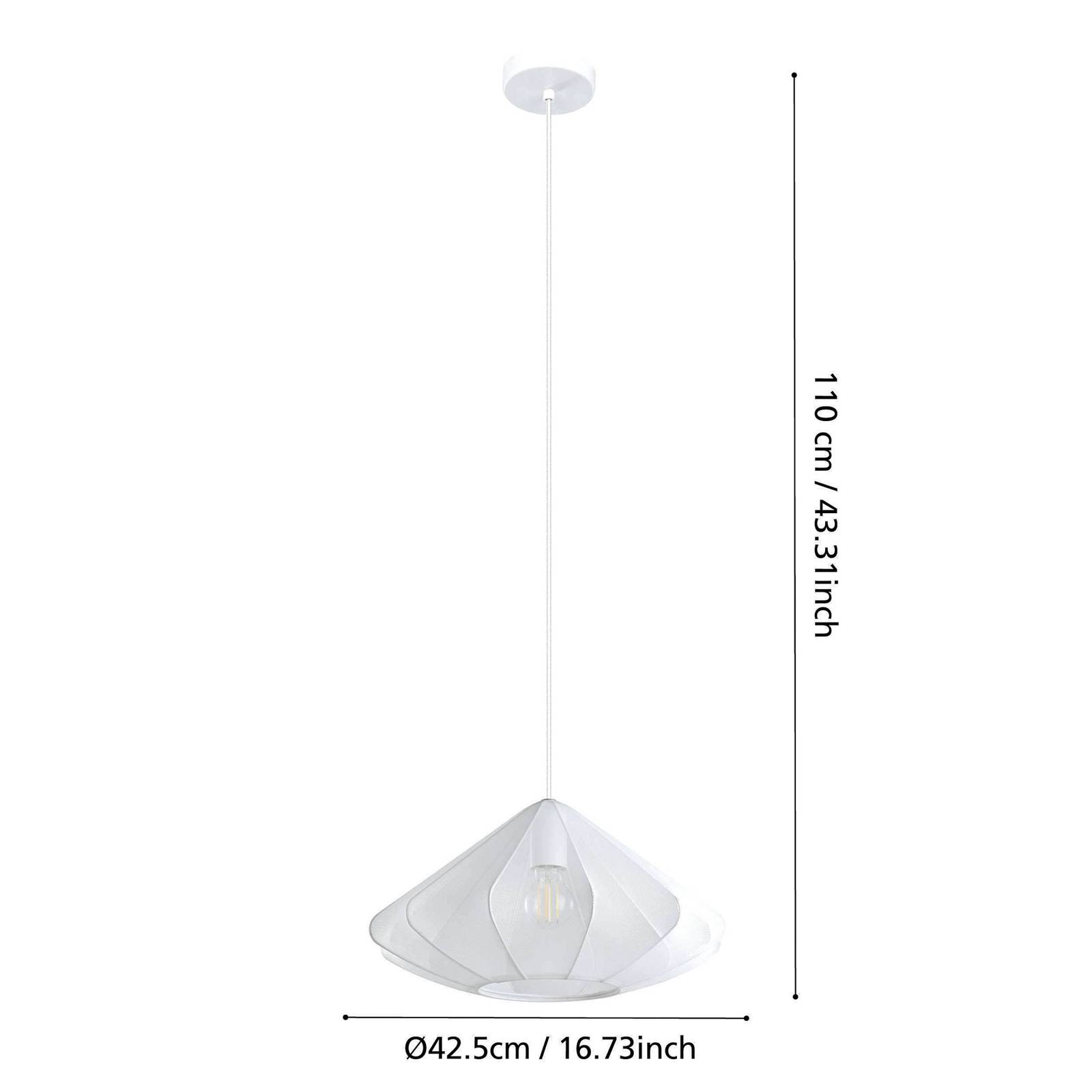 Lampa wisząca Dolwen, biała, Ø 42,5 cm