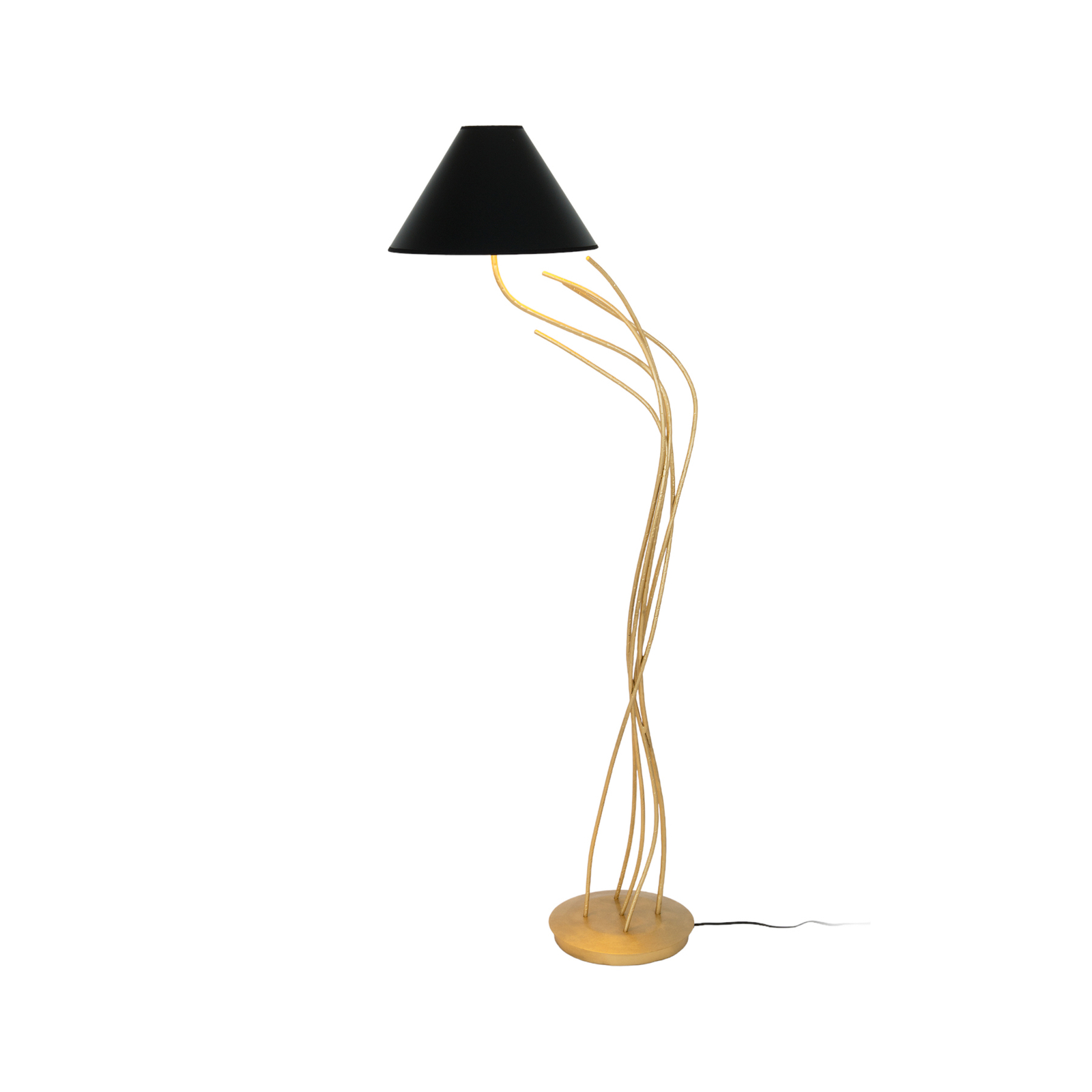 Golvlampa Ischia, 1 lampa, svart-guld