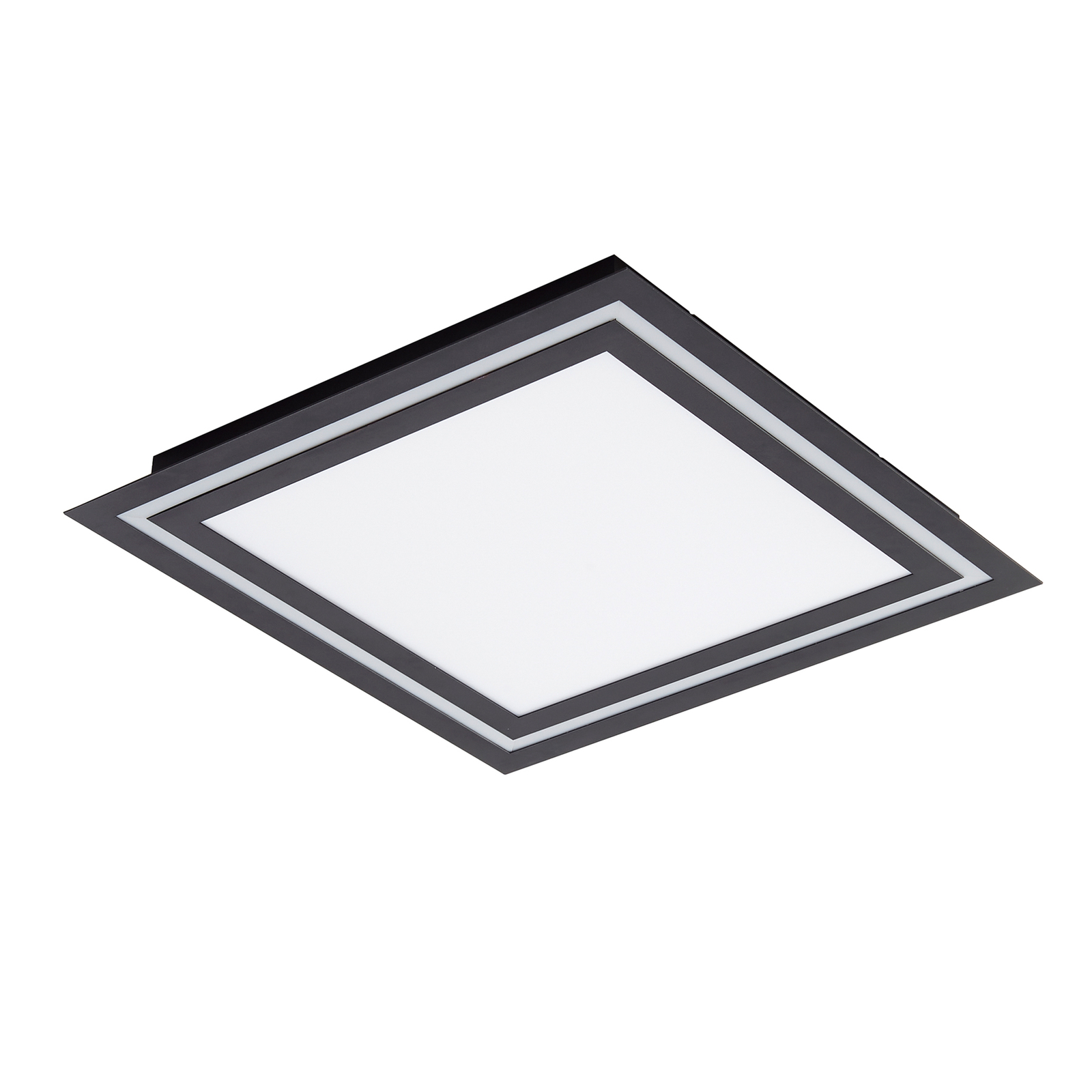 Stropné svietidlo Lucande LED Leicy, čierne, 44 cm, RGB, CCT