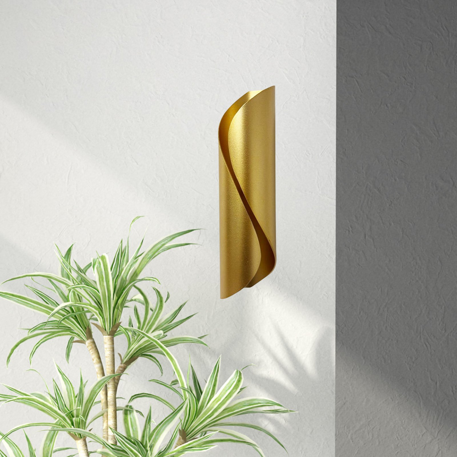 Wandleuchte Flavia, goldfarben, Höhe 30 cm, Metall, G9