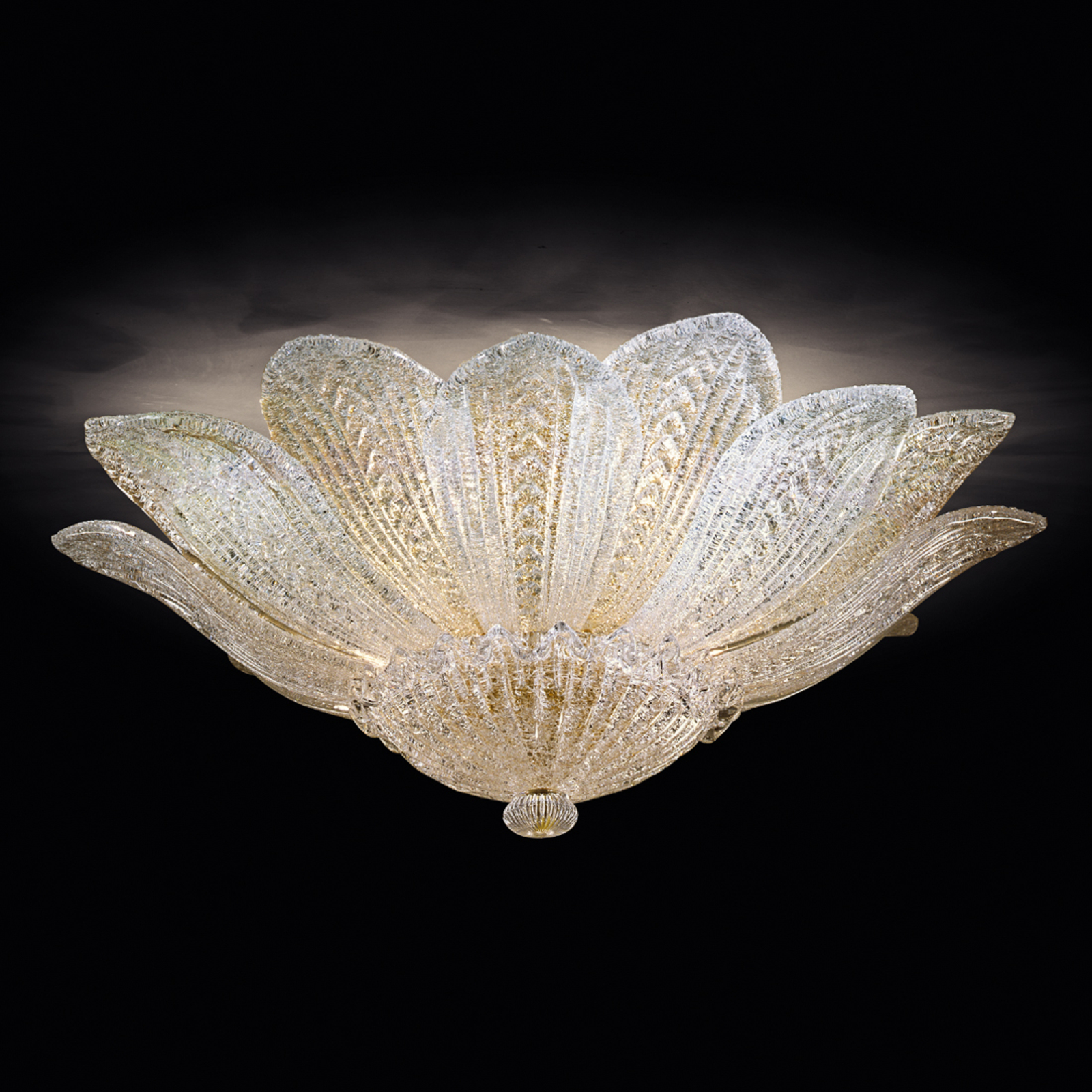 Novaresi Attractive glass ceiling light Grecia, for Living / Dining Room, Murano glass, metal, E14, 40 W, energy efficiency: A++, H: 30 cm