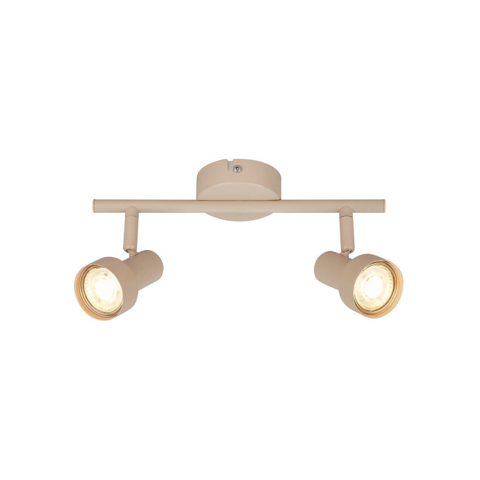 Deckenstrahler Tapp, beige, Länge 28 cm, 2-flg., Metall GU10
