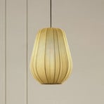 Lindby Hängeleuchte Helin, grau, Ø 30 cm, Stoff