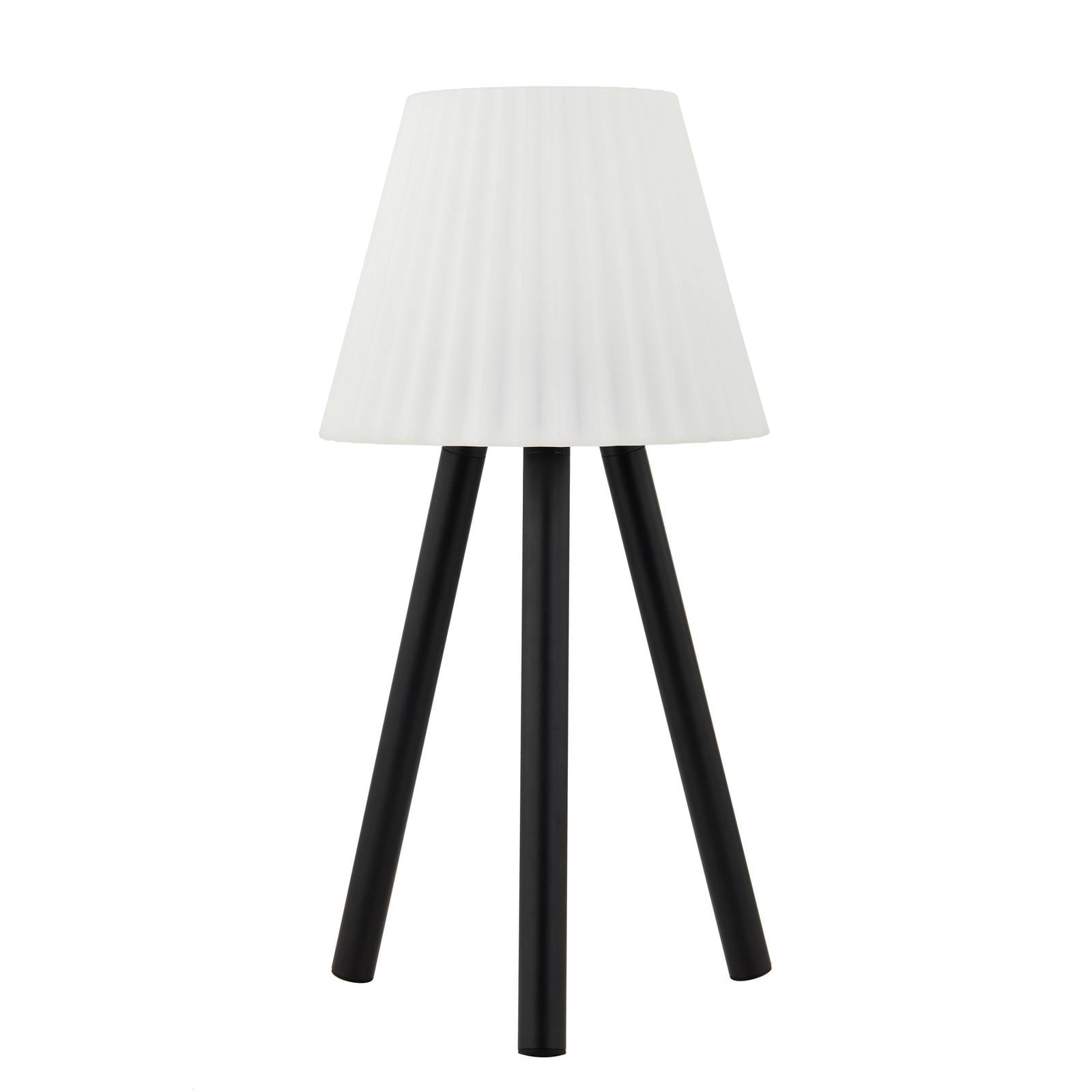 Lindby LED-Außentischleuchte Jaimy, Akku, schwarz, Metall