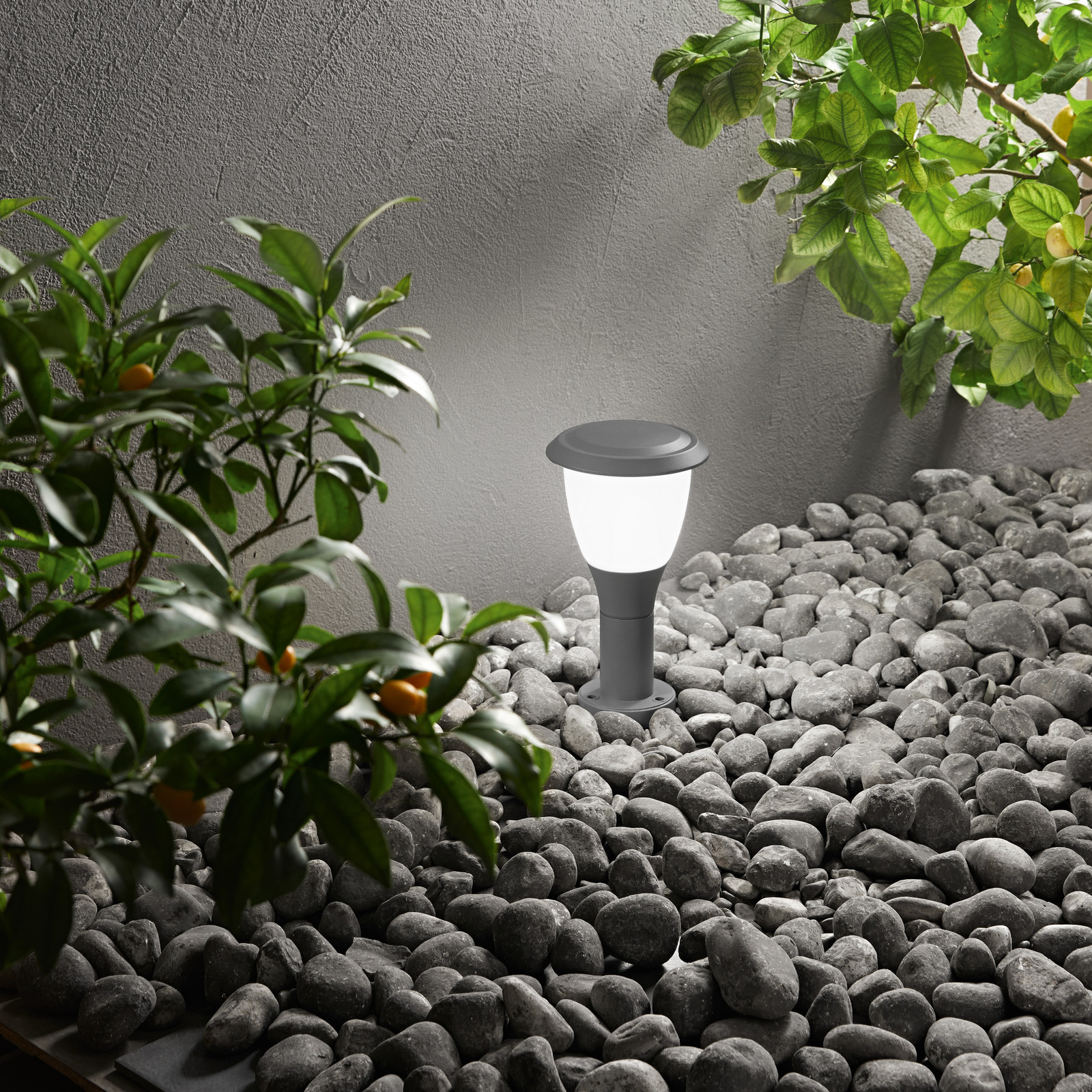 Fabas Luce Lampă cu soclu Thiago 30 cm gri închis metal E27 IP65 - Modern - Aluminiu