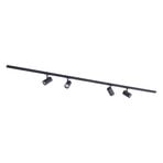 Lindby Schienensystem Linaro, GU10, 4-flg., schwarz, Ø 6 cm
