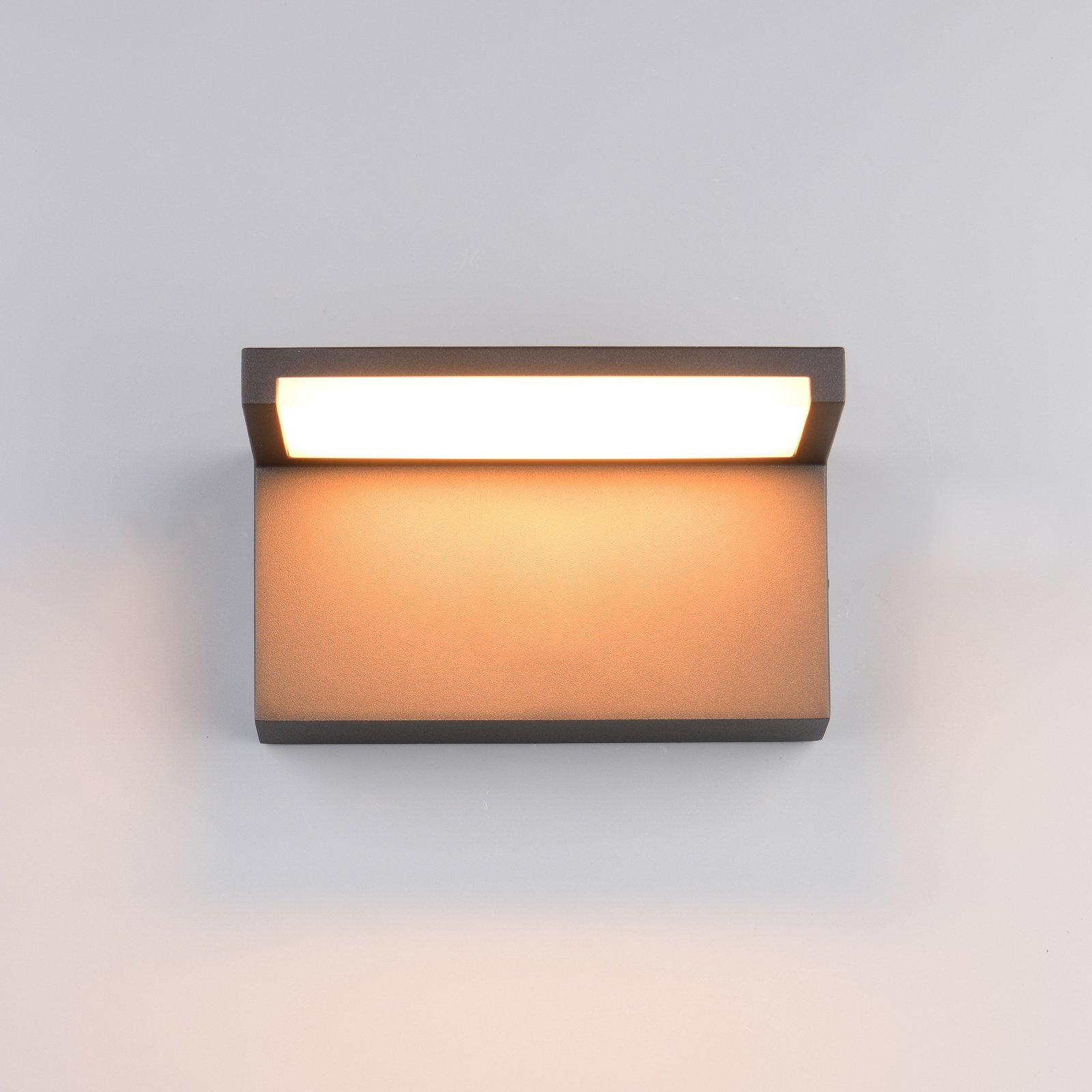 LED āra sienas lampa Ravi, antracīta krāsā, platums 18 cm, metāls, IP65