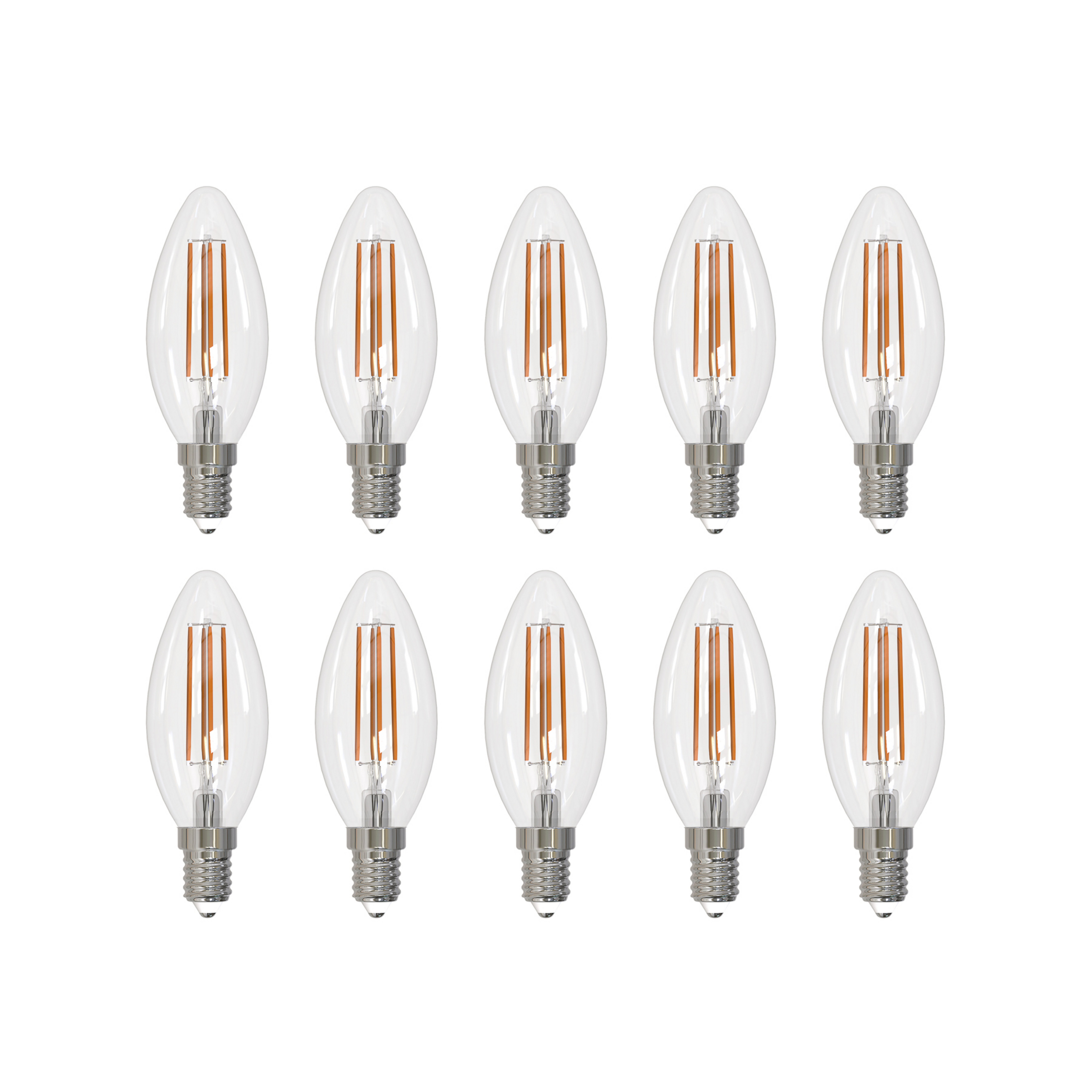 Arcchio LED-Leuchtmittel Filament E14 Kerze 10er-Set, 3000 K