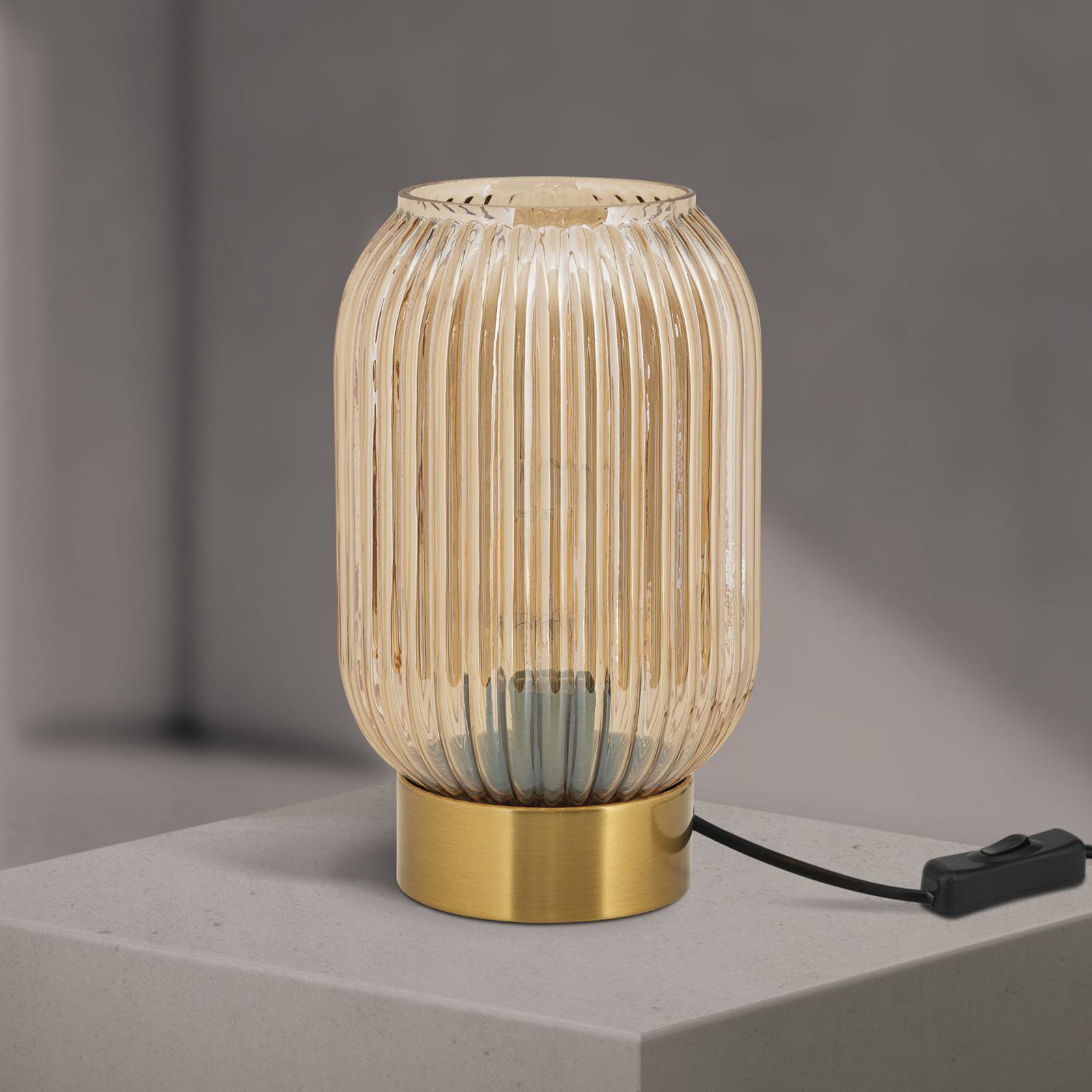 Carneval table lamp, amber, glass, height 23.5 cm, E27