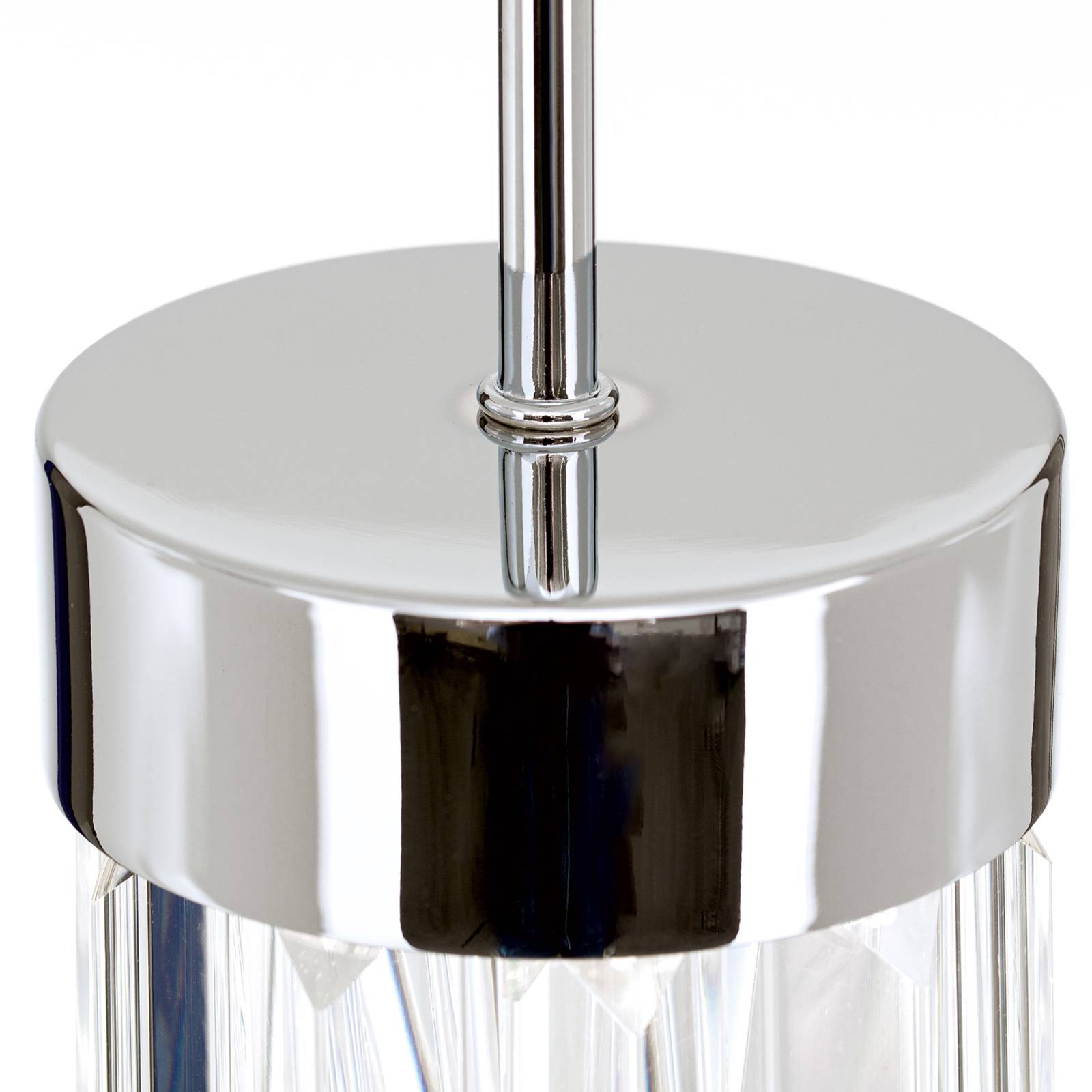 Lampa wisząca Prism, szkło kryształ, Ø10cm, chrom