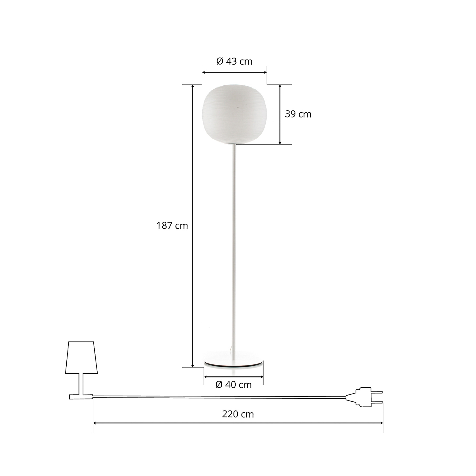 Foscarini Gem terra gulvlampe, hvid