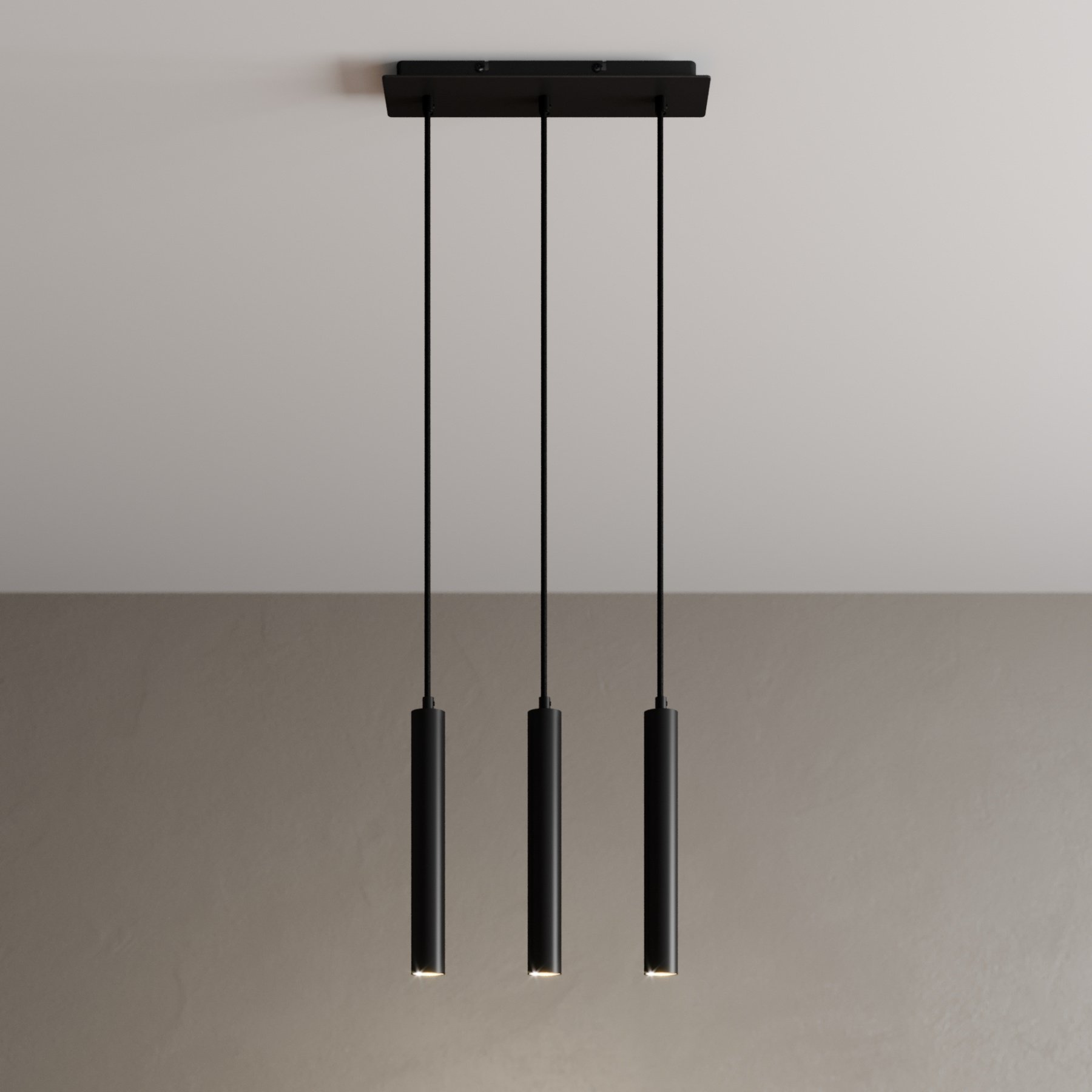 Arcchio Franka LED pendant light, 3-bulb long, for Living / Dining Room, aluminium, 4.5 W, energy efficiency: A+, L: 37 cm, W: 8 cm, H: 30 cm