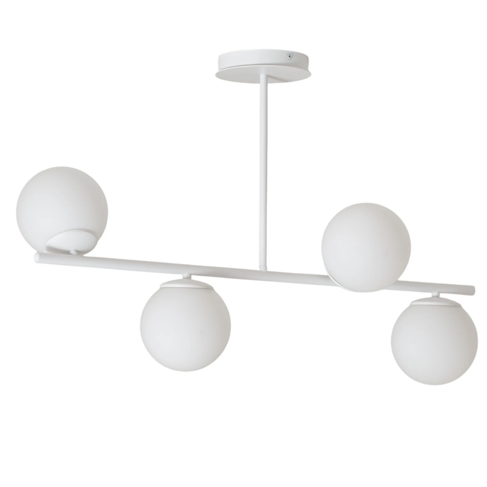 Plafonnier Kabo, 1 bras, blanc, à 4 lampes