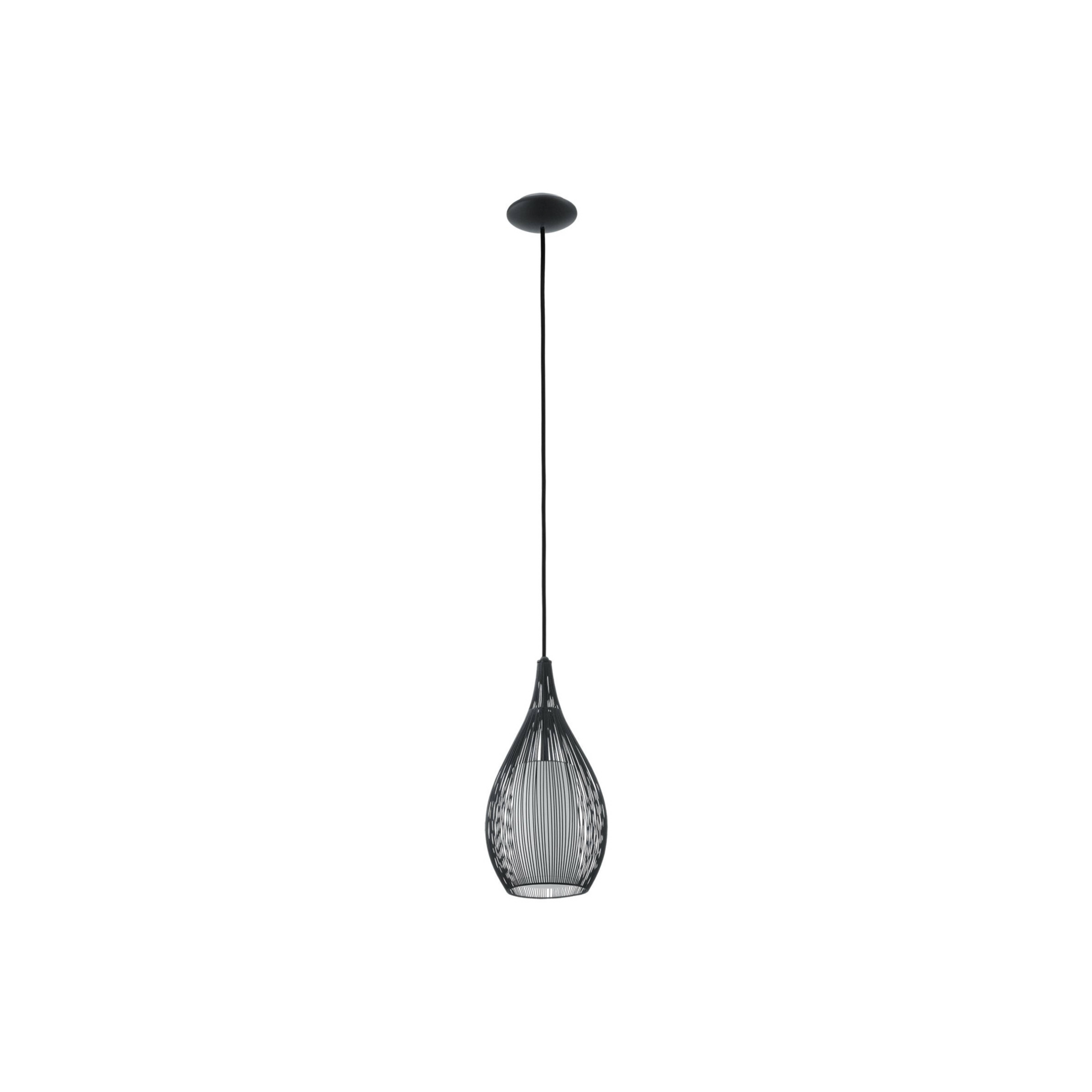 Beacon Solis pendant light, black, metal, glass, Ø 19 cm